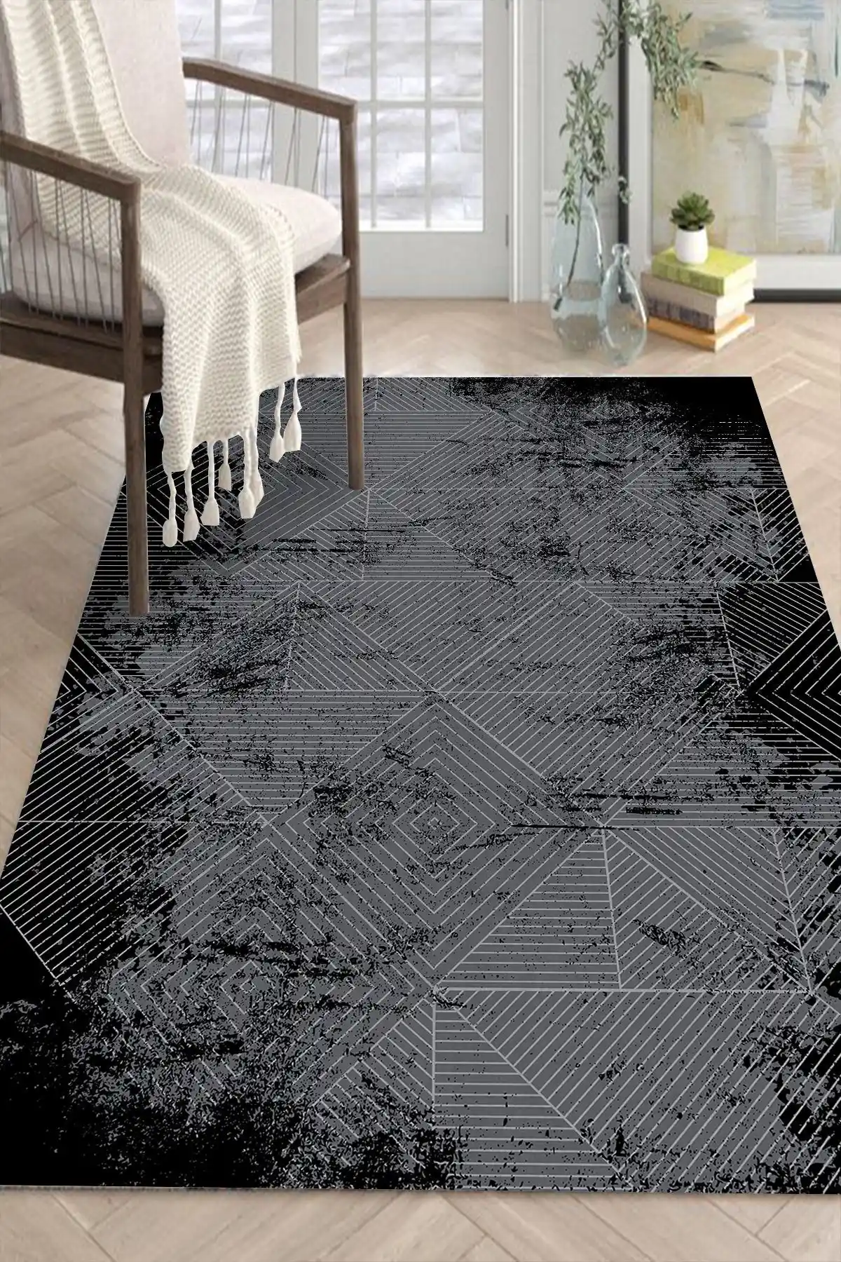 Decomia Home Modern Dijital Baskı Yıkanabilir Kaymaz Salon Halısı 80x140-100x250 cm