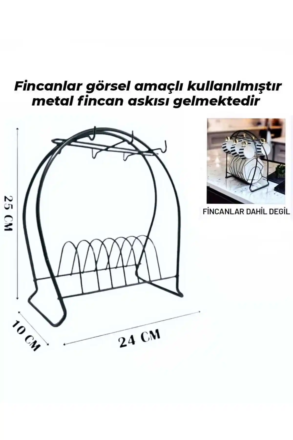 DECOOR MALL Siyah Fincanlık Seti: Modern ve Şık Kahve ve Çay Sunumu Çözümü