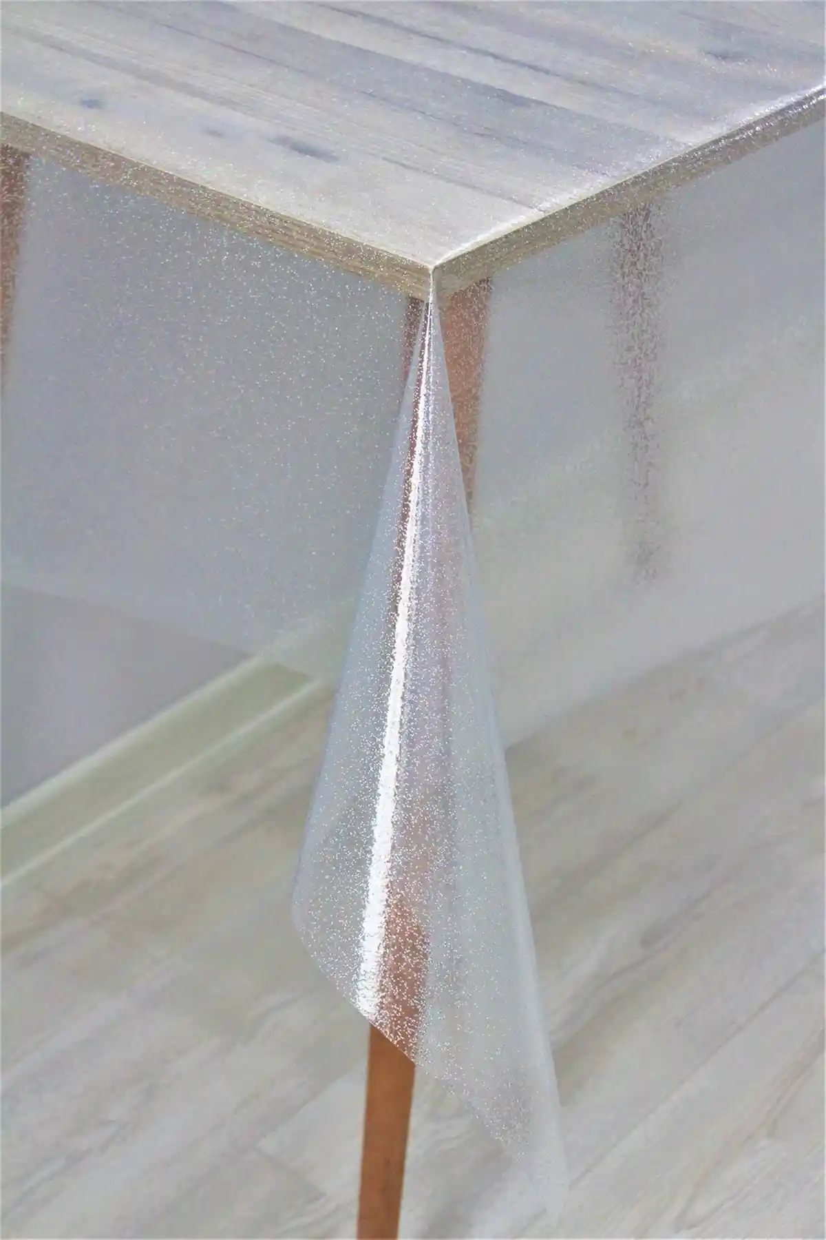 DedeEvTekstil Şeffaf Simli PVC Masa Örtüsü Çok Renkli ve Pratik Kullanım İçin Uygun