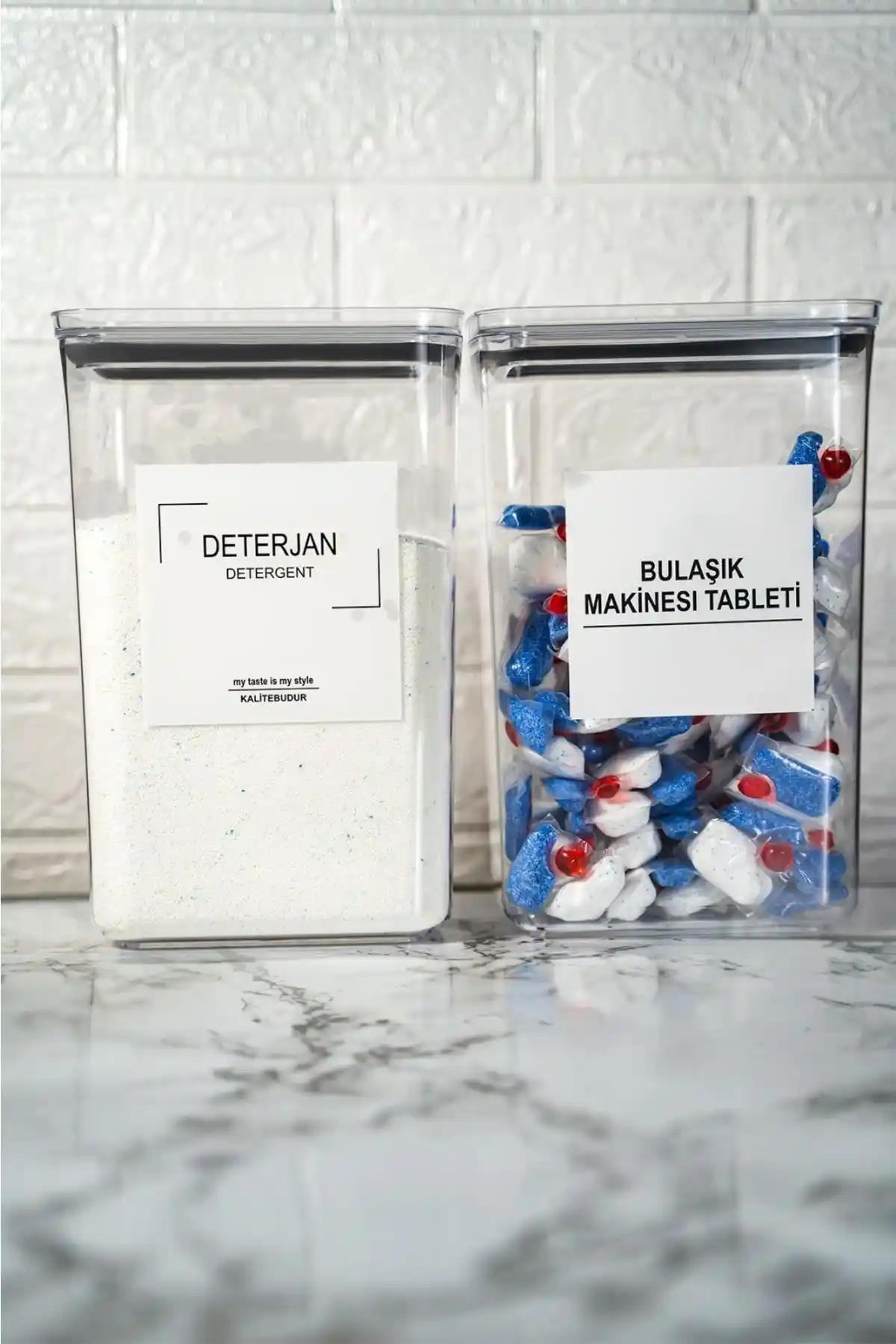 Dekoratif Vakum Kapaklı Dikdörtgen Saklama Kutusu Seti 2'li Modern ve Şık Tasarım