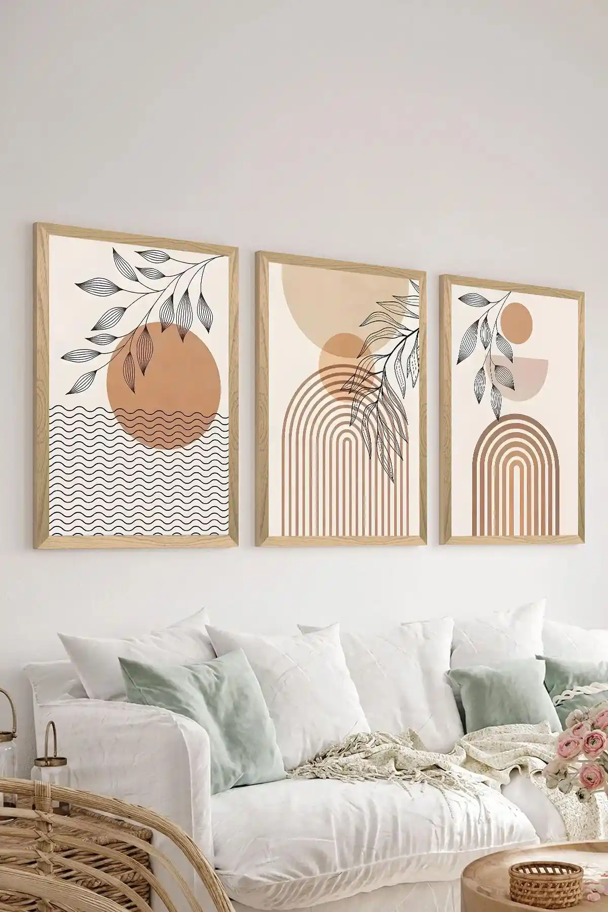 Dekorsiahome 3 Parça MDF Tablo Seti Modern ve Şık Duvar Dekorasyonu İçin Ideal