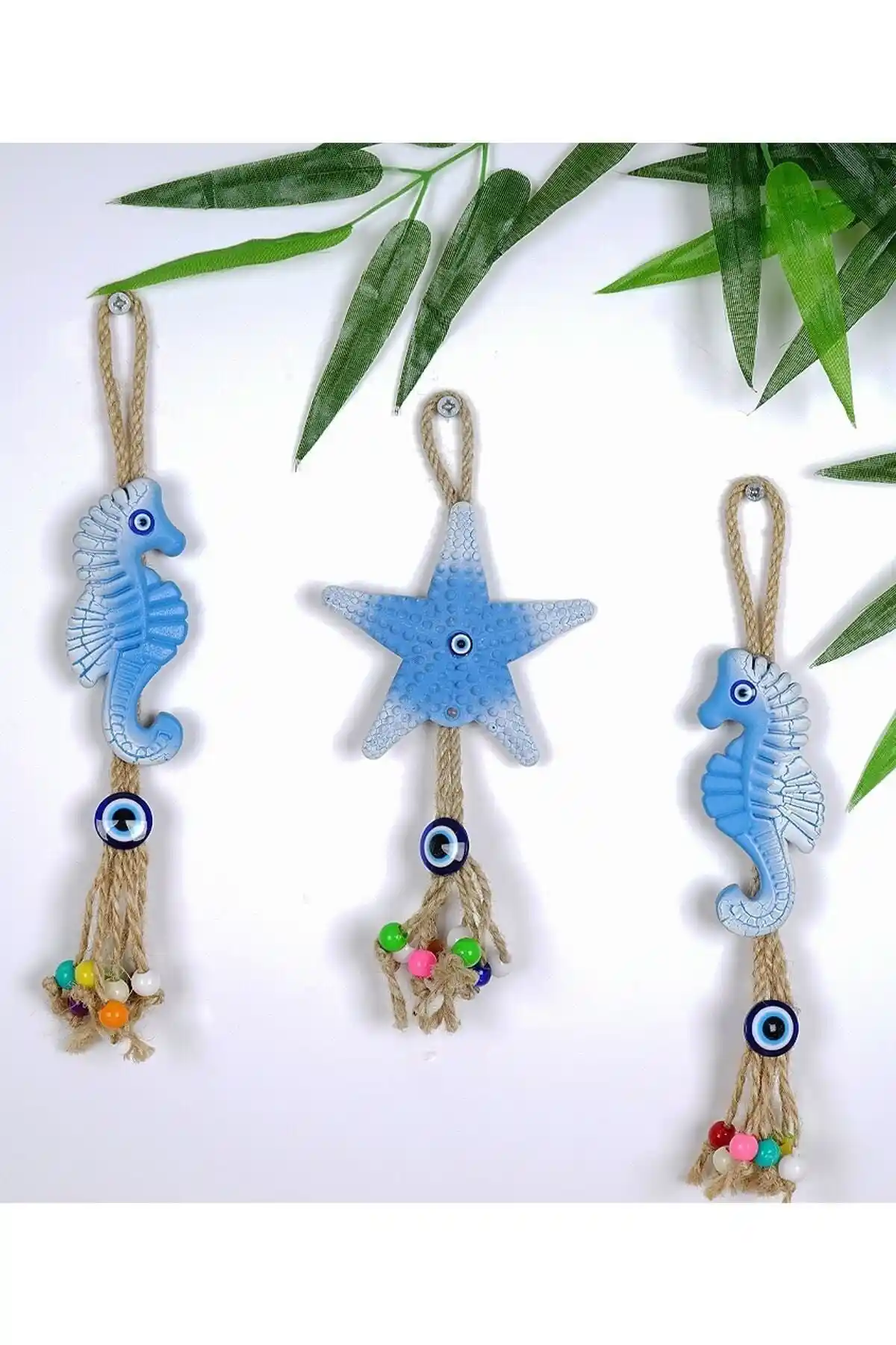 Deniz Temalı Dekoratif Duvar Süsleri Seti: Canlı Renkler ve Estetik Tasarım