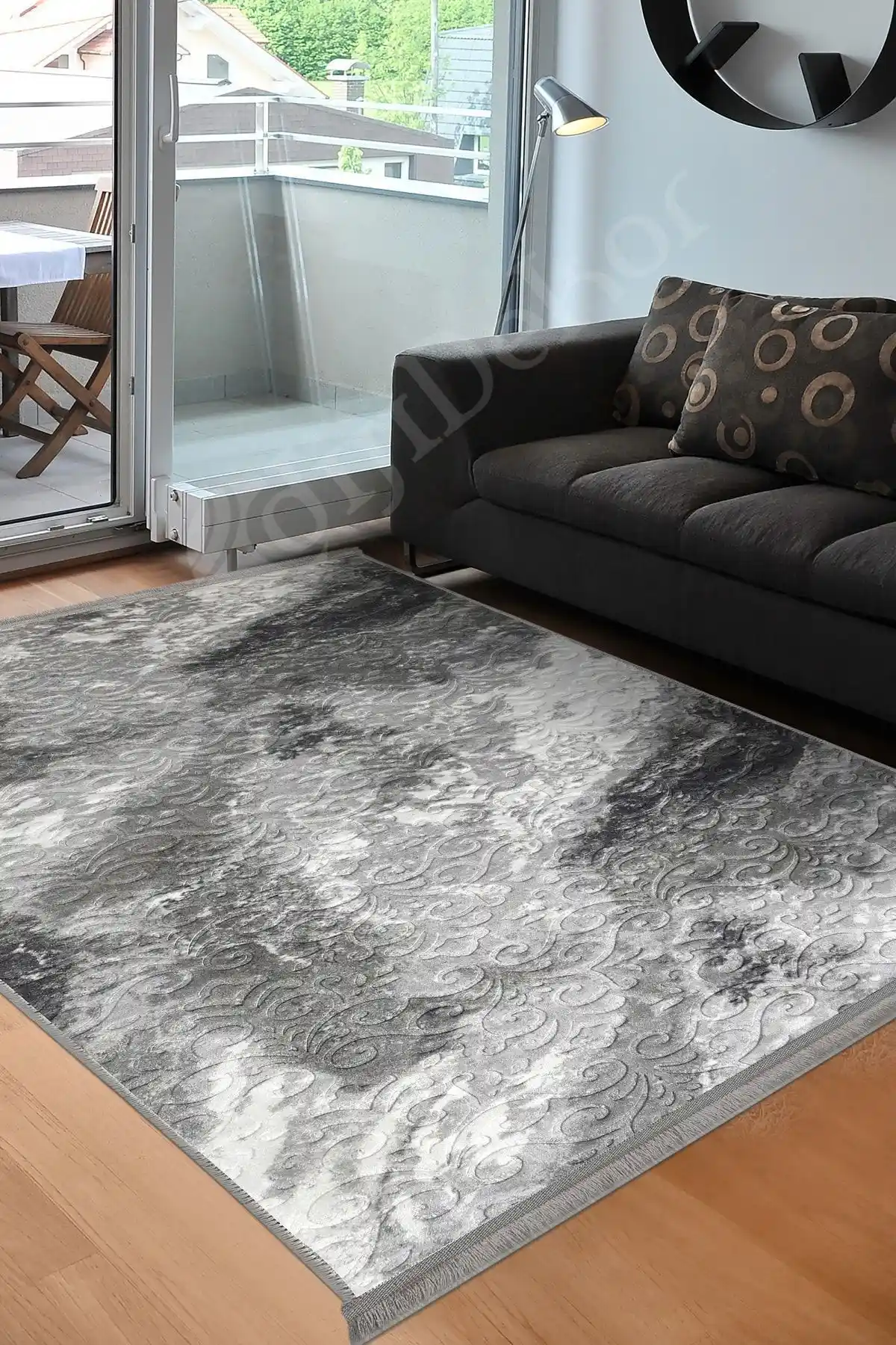 Dijidekor Delüxe Antrasit Saçaklı Siyah Taban Salon Halısı Özellikleri ve Kullanım Alanları