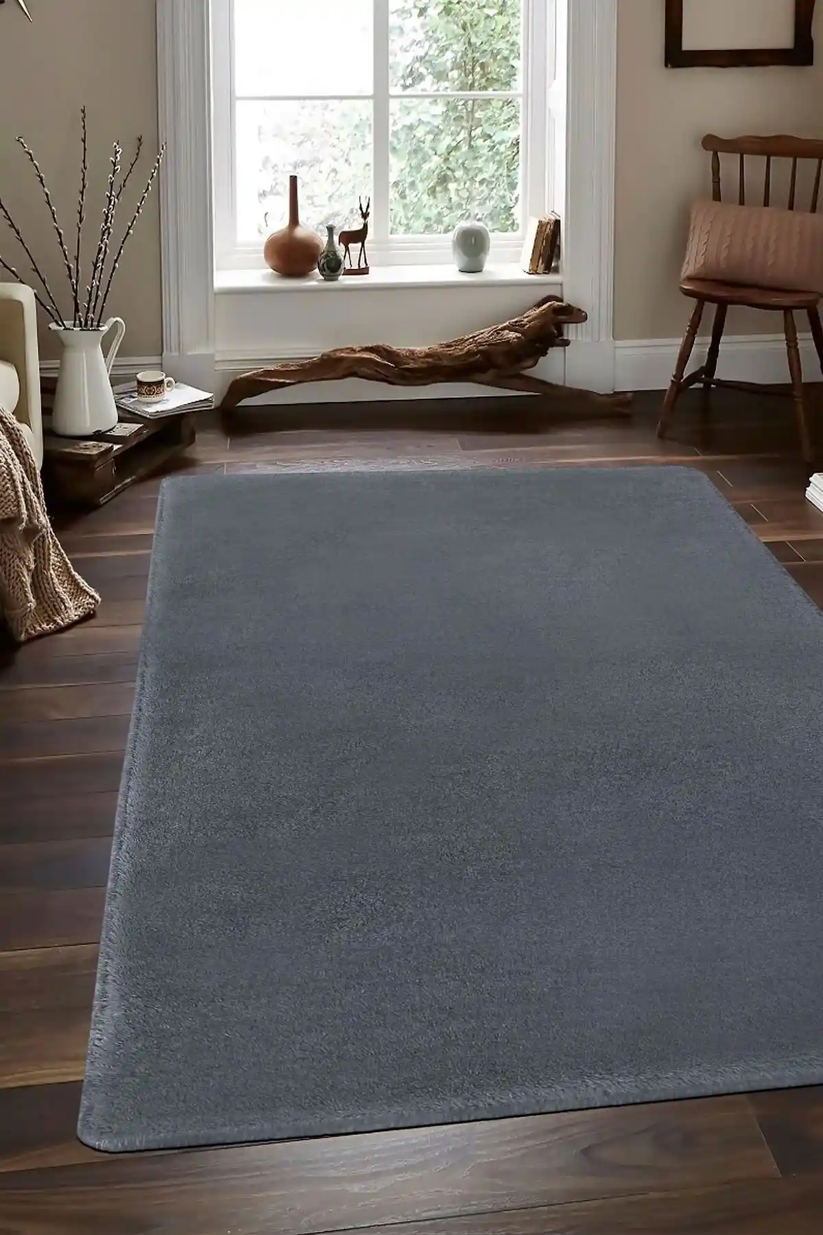 Dijidekor Koyu Gri Mürdüm Post Dokuma Halı Modern Şıklık ve Konfor Sunar