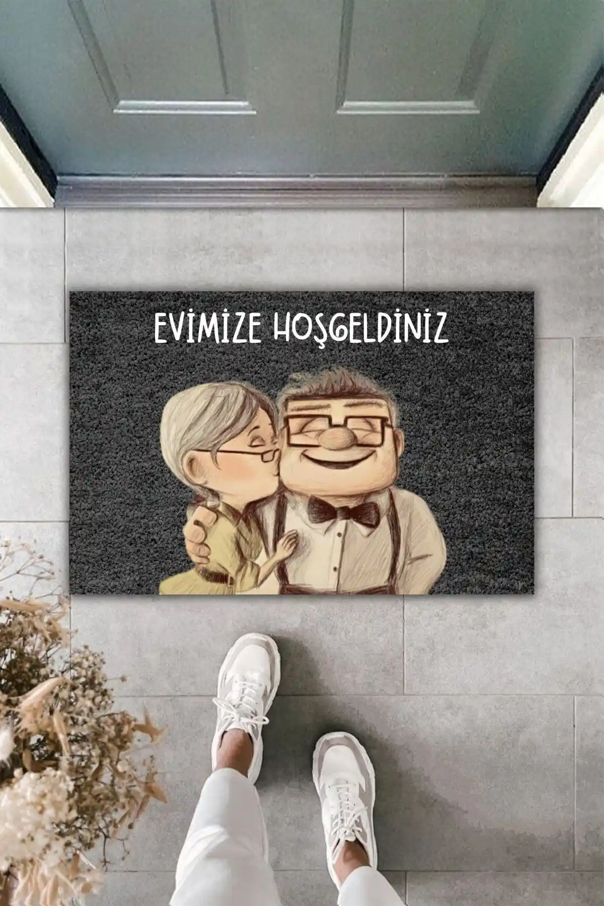 Dormot Home Modern Dijital Baskı Siyah Tatlı Çift Paspas Ev Dekorasyonunda Şıklık ve Güvenlik Sağlar