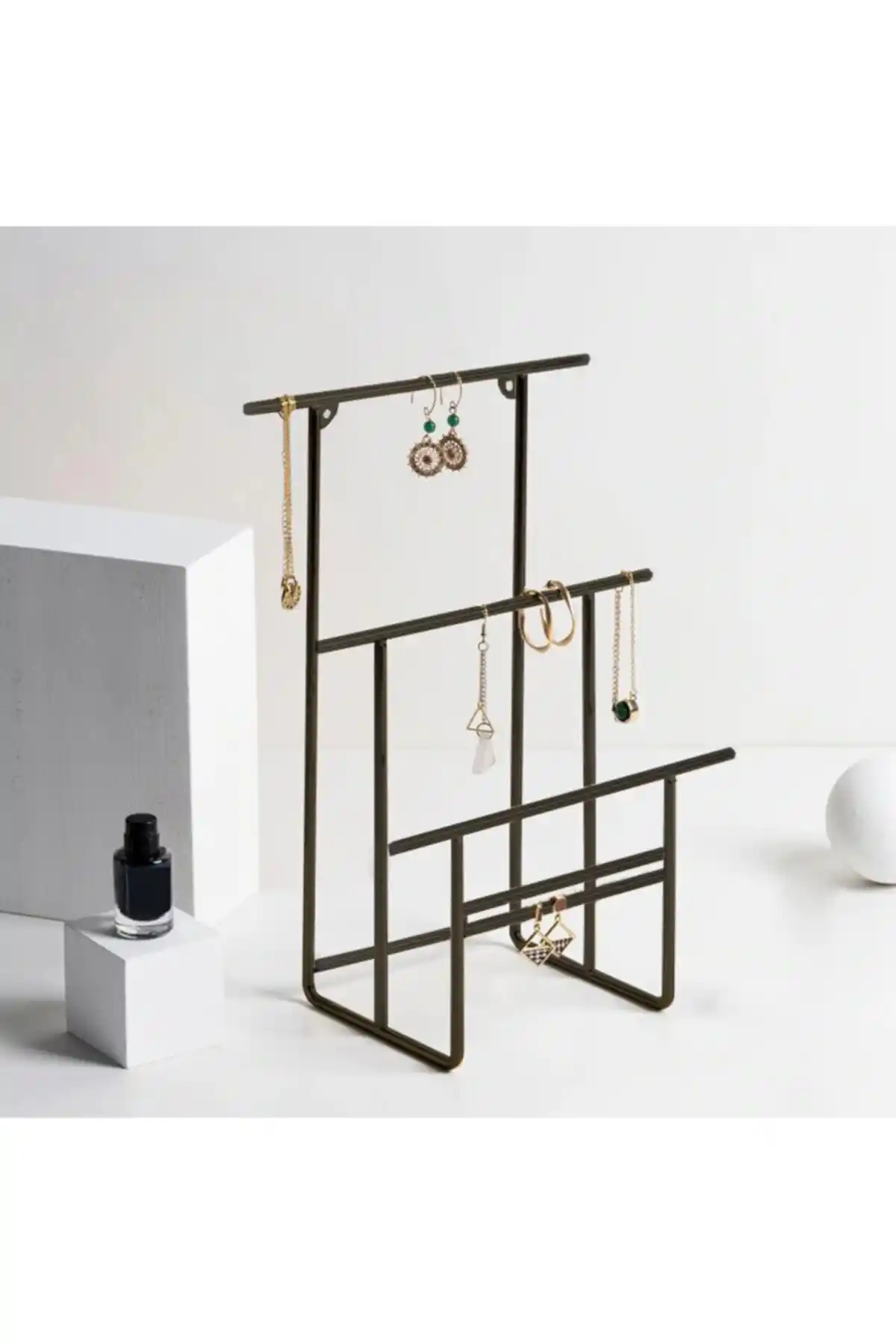 Drm Wood Siyah Takı Standı Modern ve Dayanıklı Takı Düzenleyici Çözüm