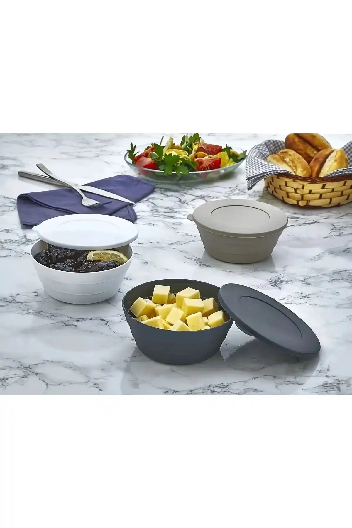 Dükkanönü 3'lü Saklama Kabı Seti: Pratik ve Renkli Mutfak Çözümü