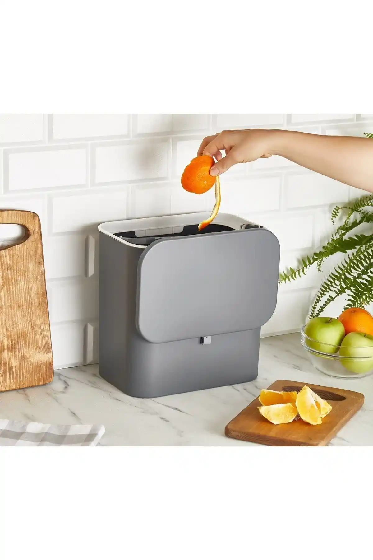 EARABUL Arispa 15 Litre Kapaklı Çöp Kovası Modern ve Çok Yönlü Kullanım İçin Uygun