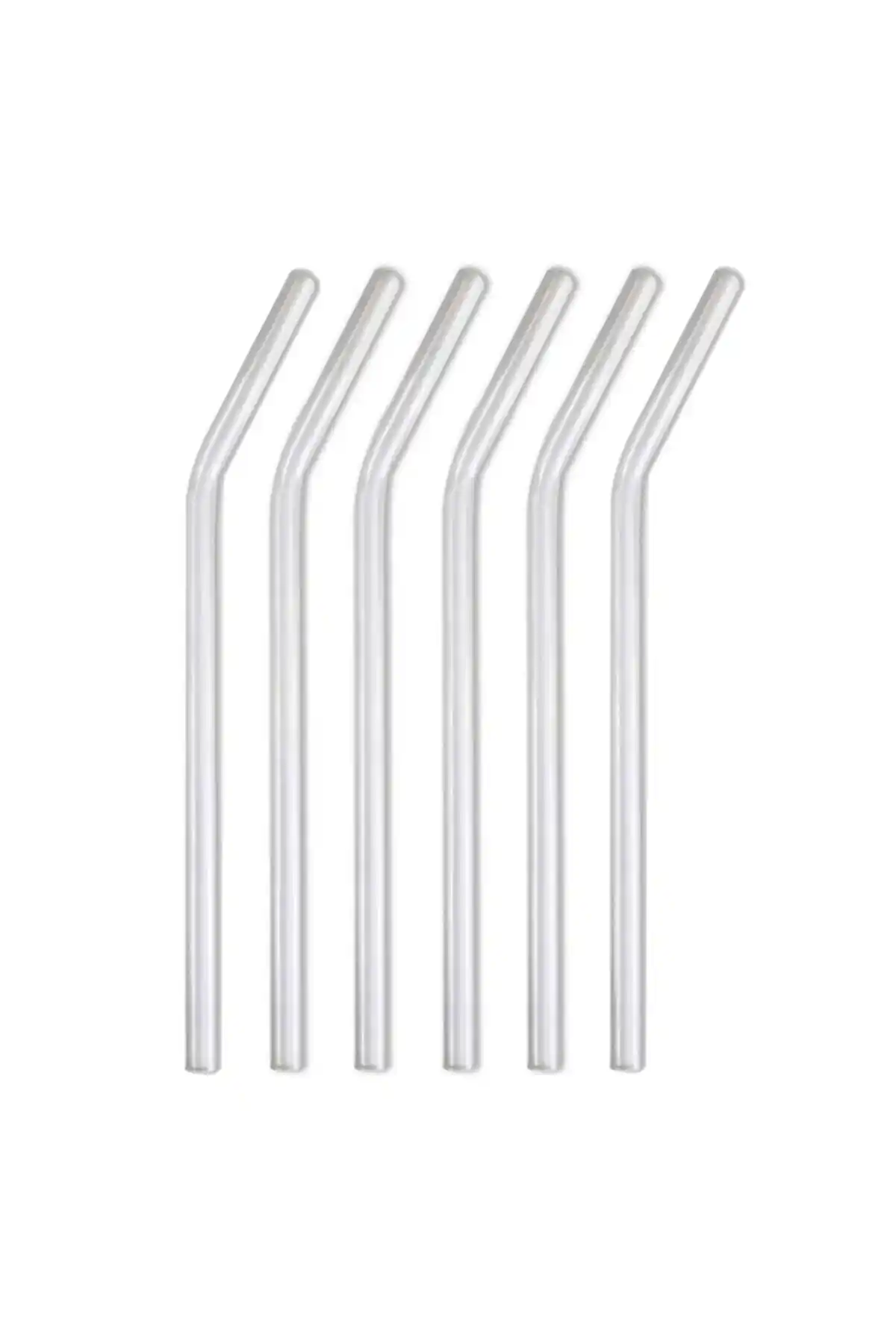 EARABUL Şeffaf Cam Pipetler 6'lı Set Modern ve Sağlıklı İçecek Deneyimi İçin