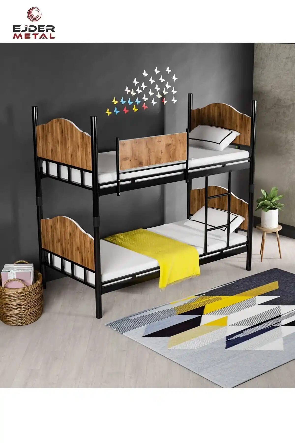 Ejder Metal Ahşaplı Ranza Modern Tasarım ve Dayanıklılık Sunar