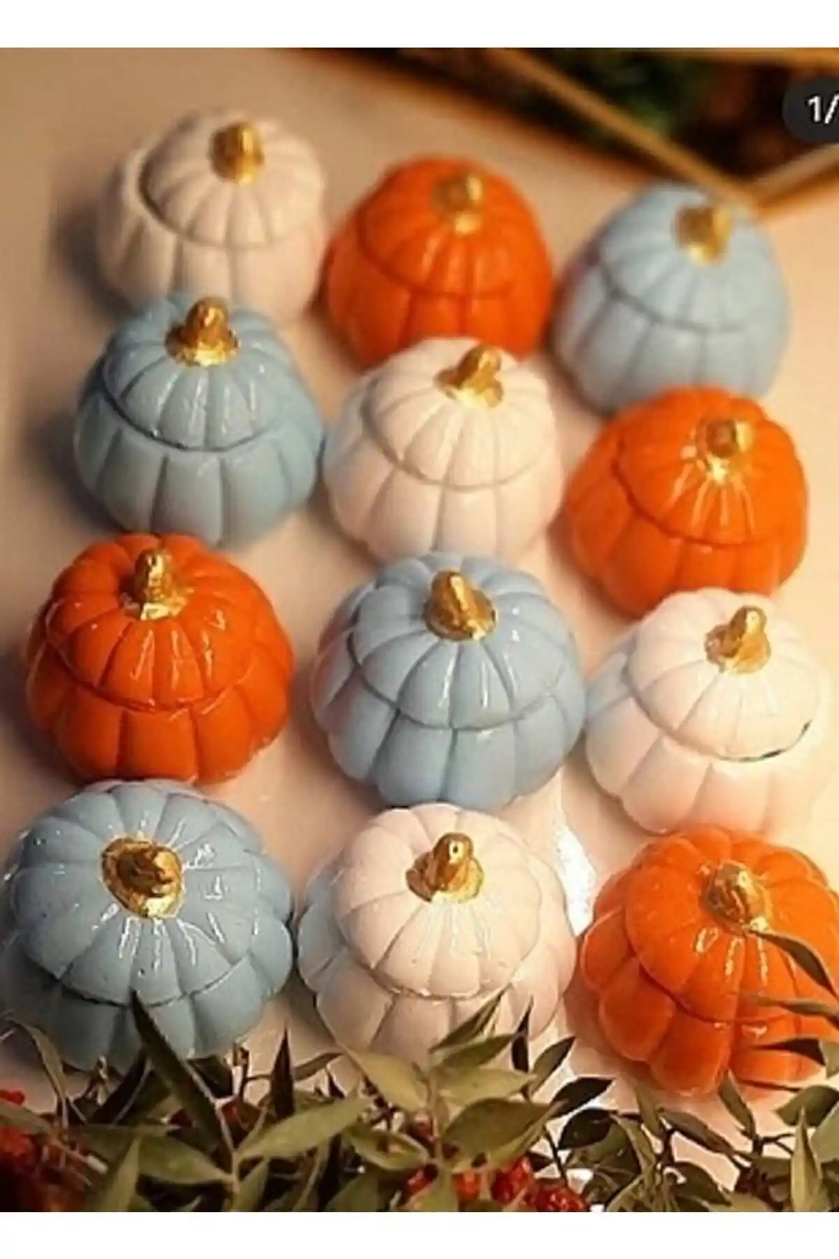 El Yapımı Mini Kabak Tasarımlı Lokumluk: Doğal ve Estetik Dekoratif Sunum Aracı