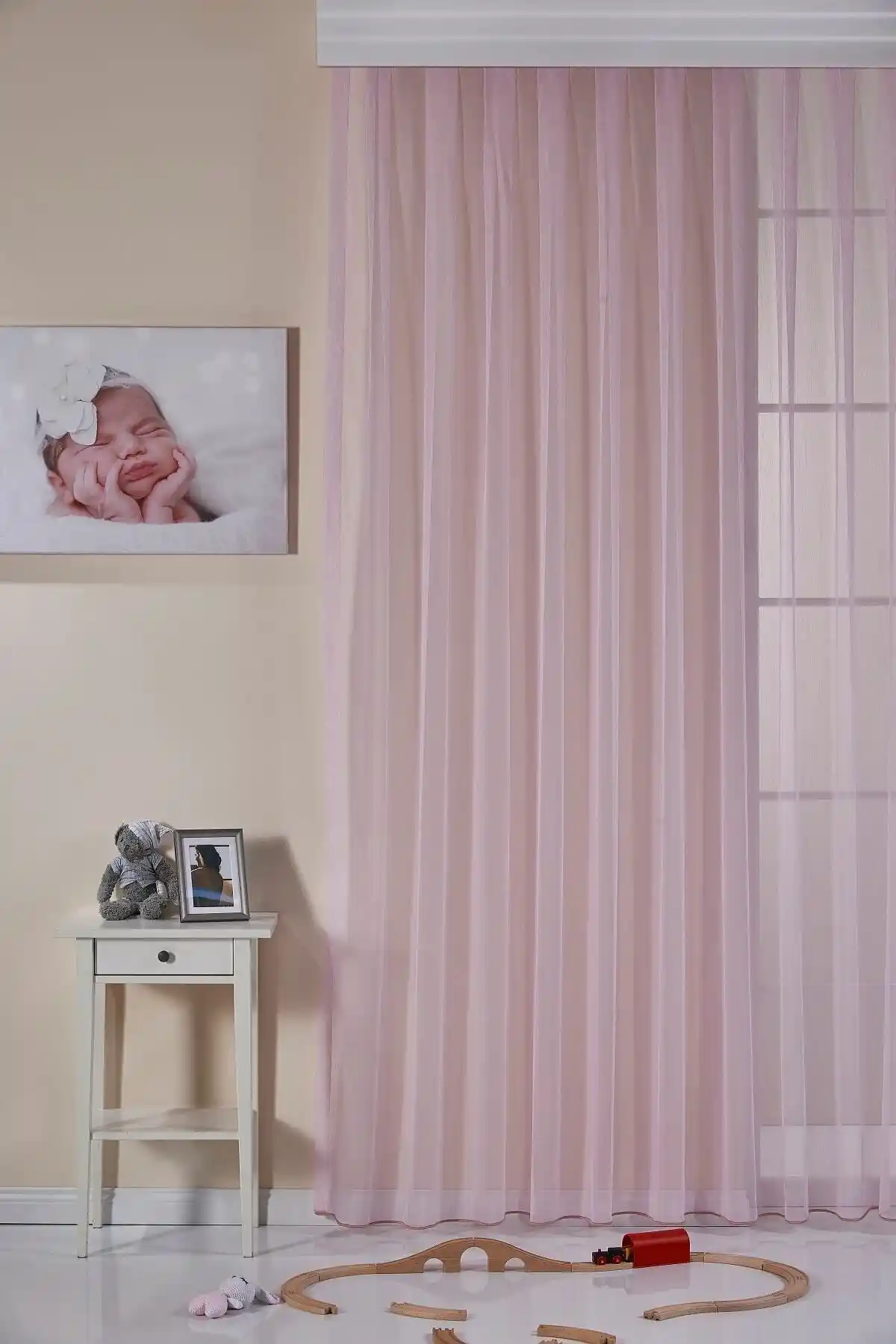 Elenor Pembe ve Perle Koyu Gri Ütü Gerektirmeyen Tül Perdeler Karşılaştırması