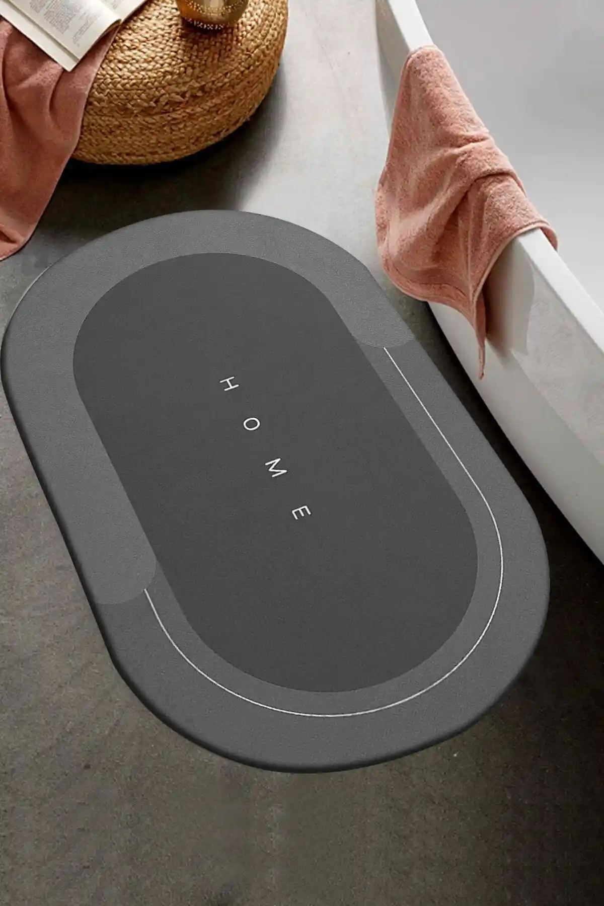 Else Dekor Gri Banyo Paspası Modern ve Dayanıklı Tasarımıyla Kullanıma Uygun