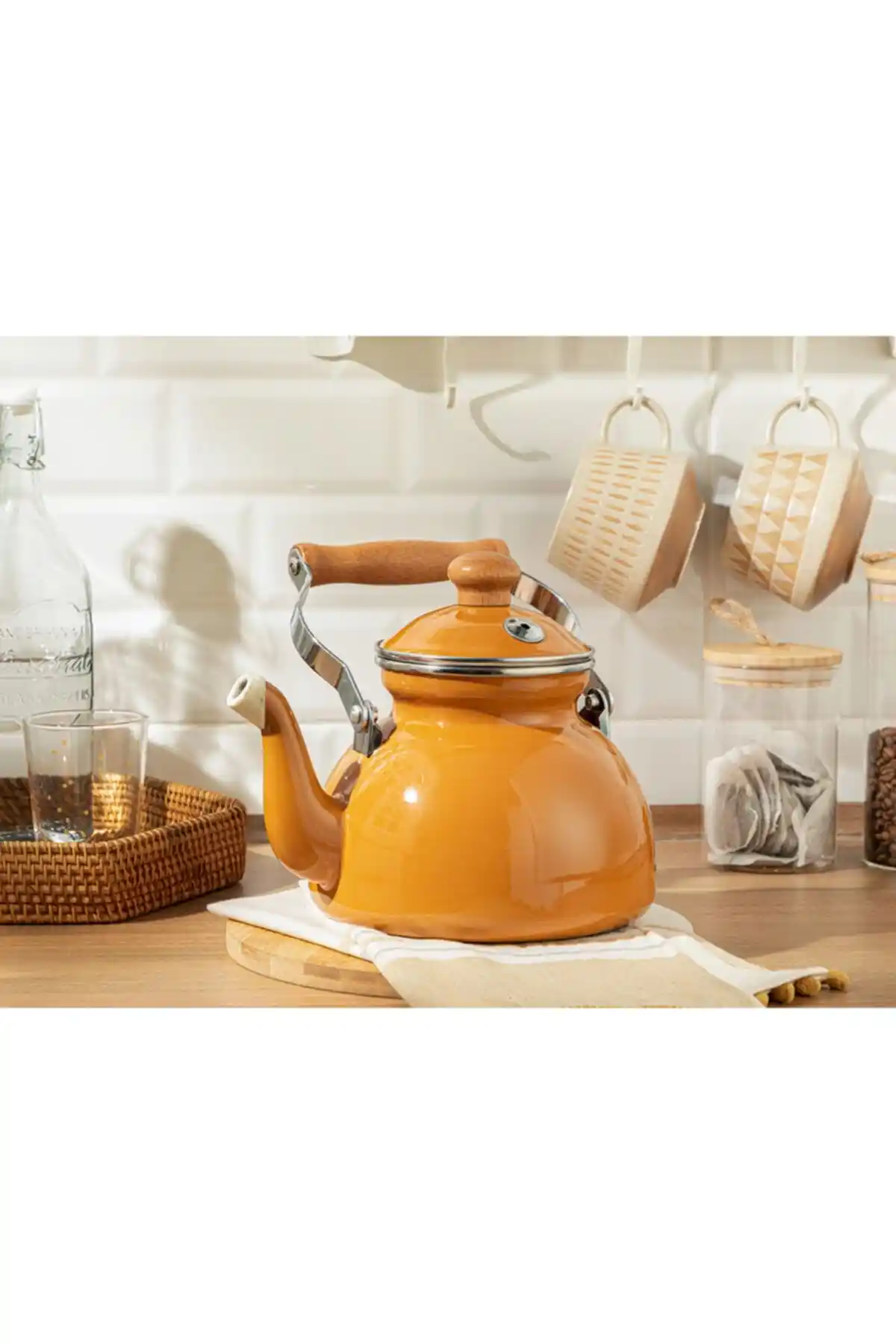 English Home Dora Emaye Demlik 2,4 Litre Hardal Renkli Şık ve Dayanıklı Mutfak Aksesuarı