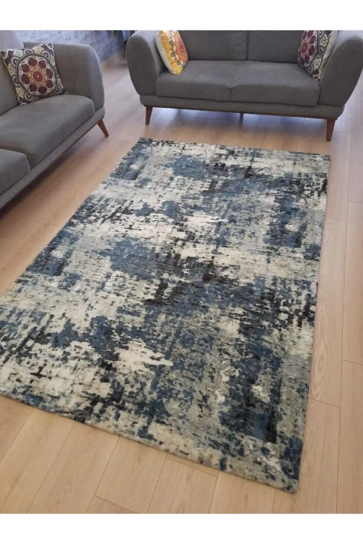 ESPİCAL HOME Gri Welsoft Kumaştan Lastikli Halı Örtüsü Modern ve Dayanıklı Tasarım