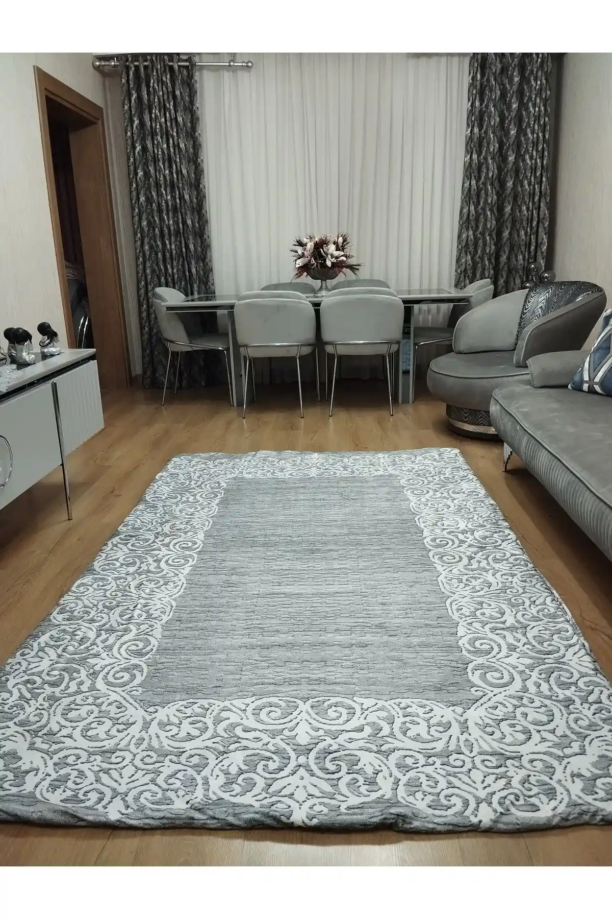 ESPİCAL HOME Soft Kadife Kumaştan Lastikli Halı Örtüsü Modern ve Pratik Kullanım İçin Ideal