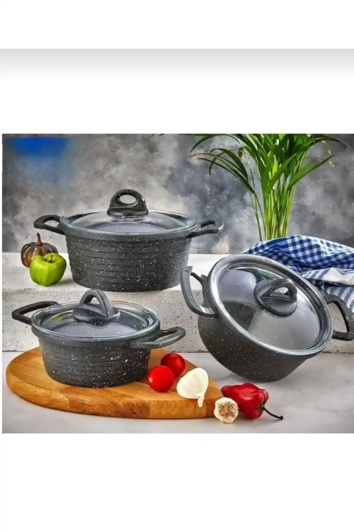 Esta Eda Döküm Granit Tencere Takımı 6 Parça, Sağlıklı ve Dayanıklı Mutfak Seti