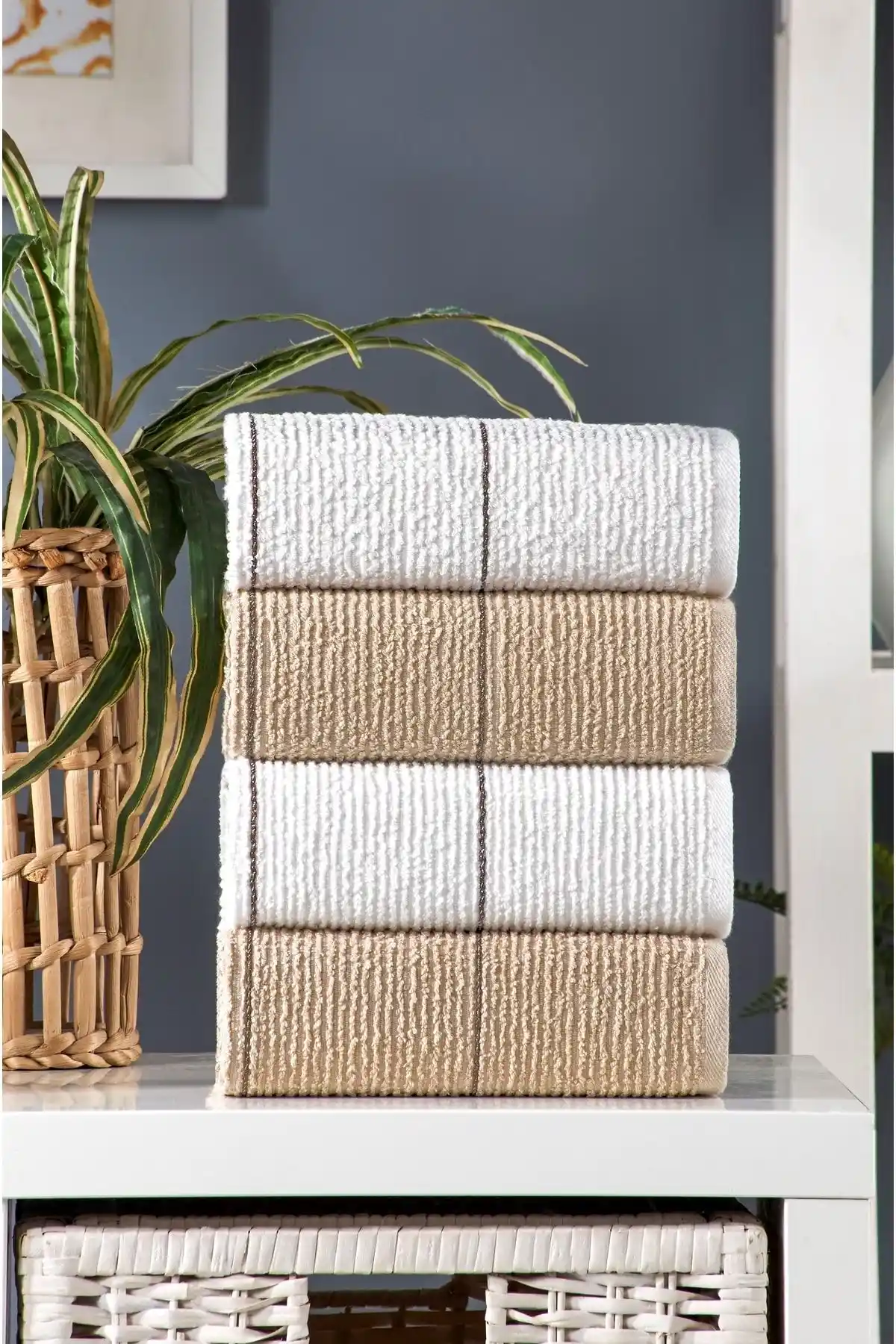 Eumenia Hand Sahara 4'lü Pamuklu Havlu Takımı Günlük Kullanım İçin Uygun