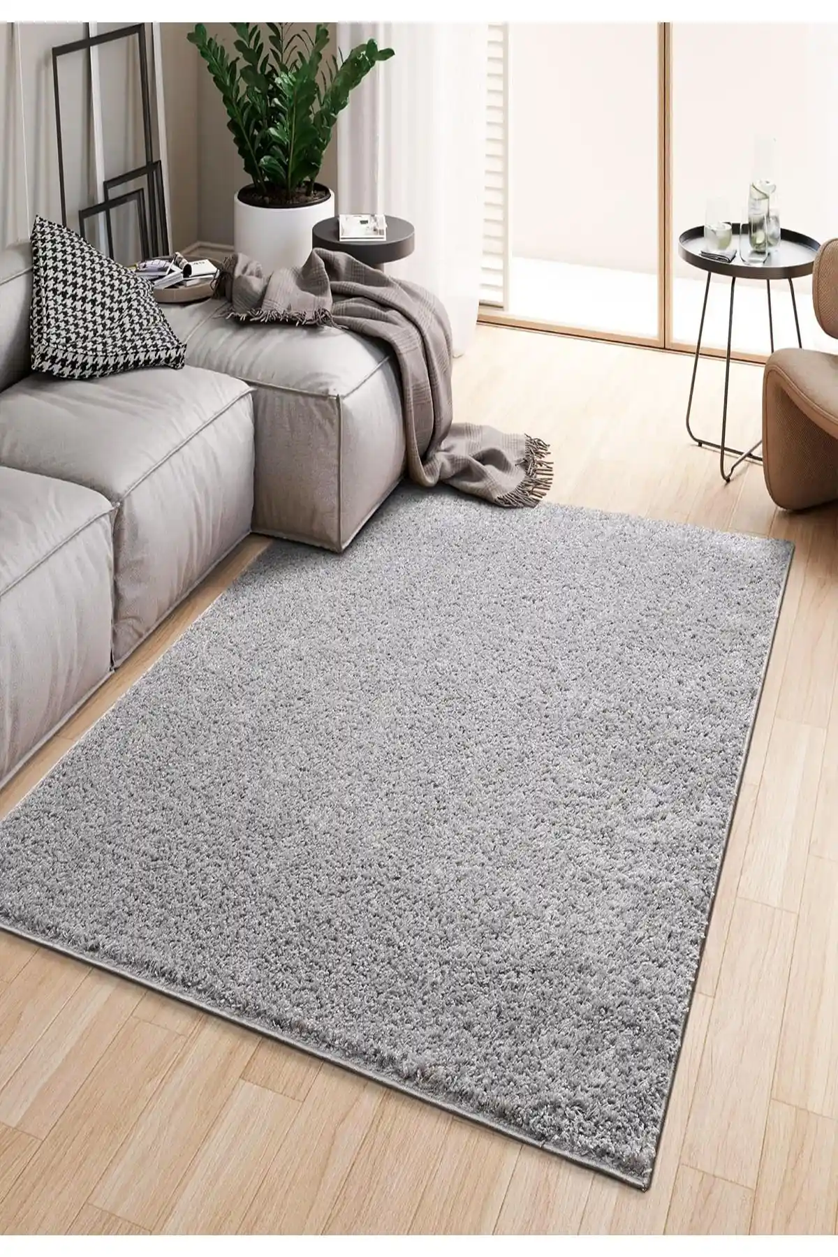 EUROBANO Doğal Kaymaz Taban Yıkanabilir Shaggy Gri Yolluk Halı Özellikleri ve Kullanım Alanları