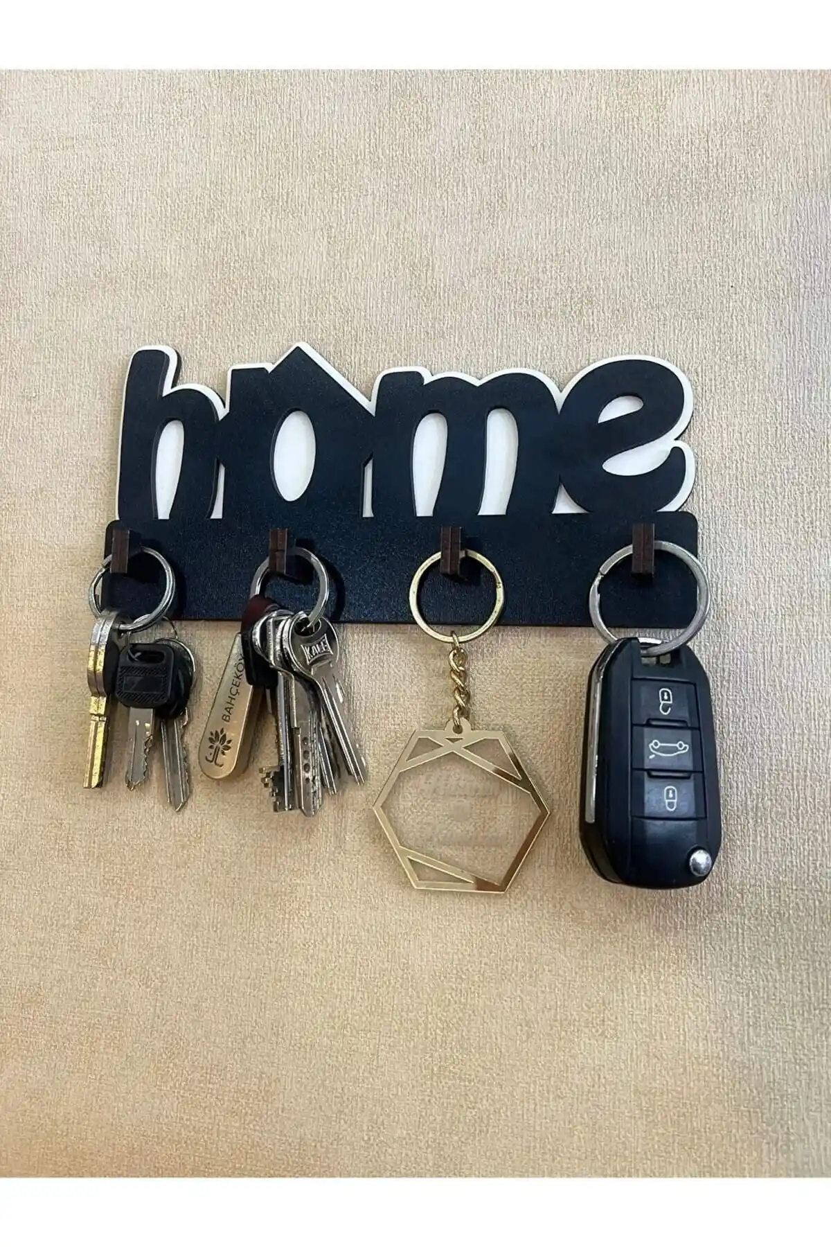 Ev Dekorasyonuna Uygun Doğal Ahşap Anahtar Askısı Şık ve İşlevsel Tasarım