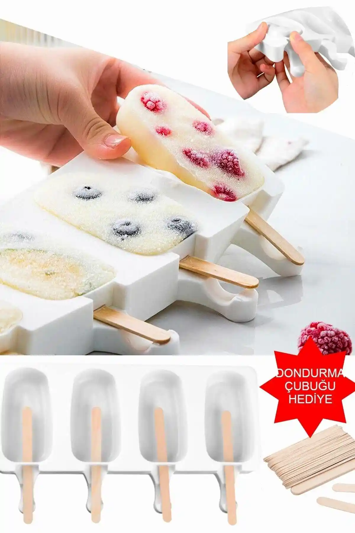 Evde Sağlıklı ve Lezzetli Dondurmalar İçin ARNİLLO Magnum Kalıp ve Ahşap Çubuklar
