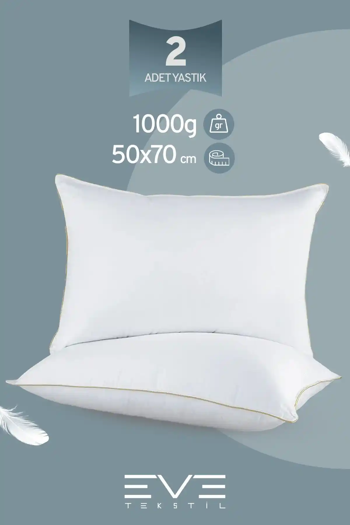 Eve Tekstil Gold Serisi Nano Jel Yastık: Antialerjik, Yüksek Dolgulu ve Modern Tasarım