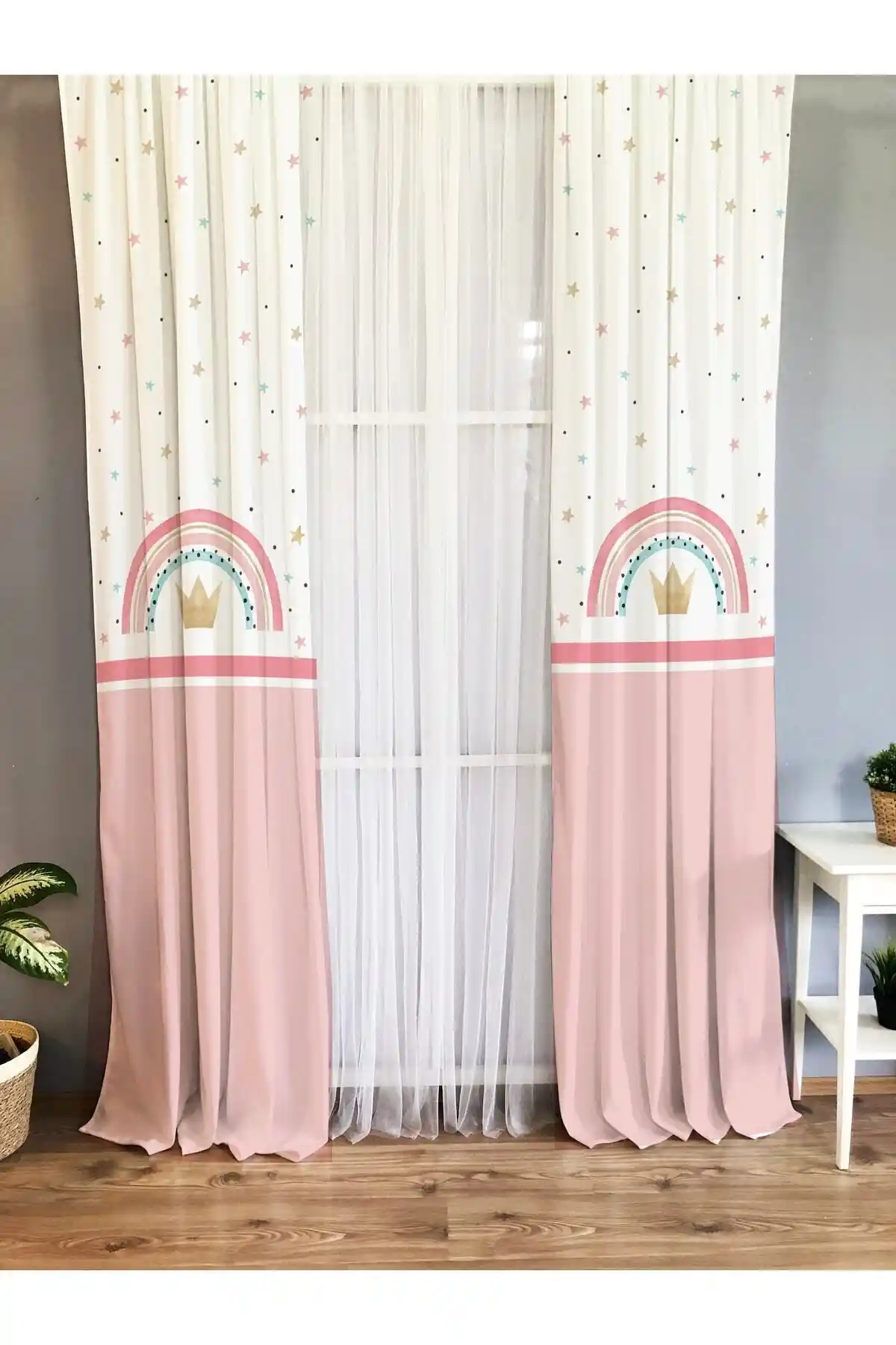 Evmila Gökkuşağı Desenli Tek Kanat Çocuk ve Bebek Odası Fon Perde Özellikleri