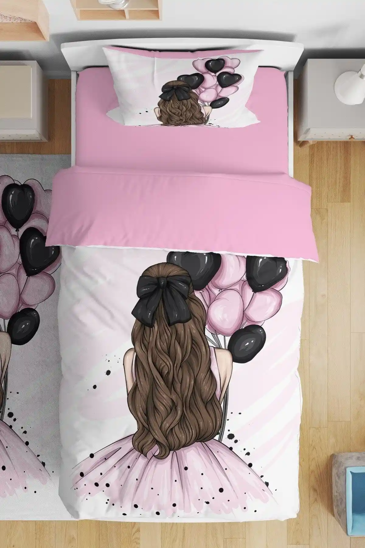 Evpanya Pembe Balonlu Kız Desenli Tek Kişilik Bebek Çocuk Nevresim Takımı Özellikleri ve Kullanım Avantajları