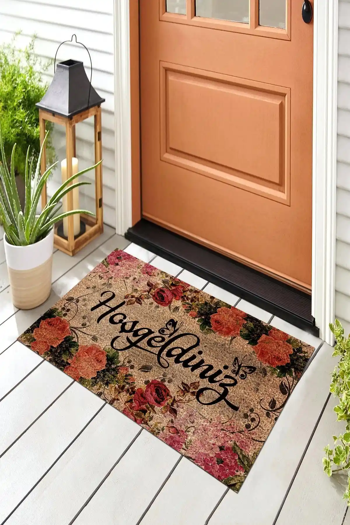 Evsebu Hoşgeldiniz Sonbahar Dekoratif Kapı Önü Paspası 45x70 cm Şık ve Dayanıklı Tasarım