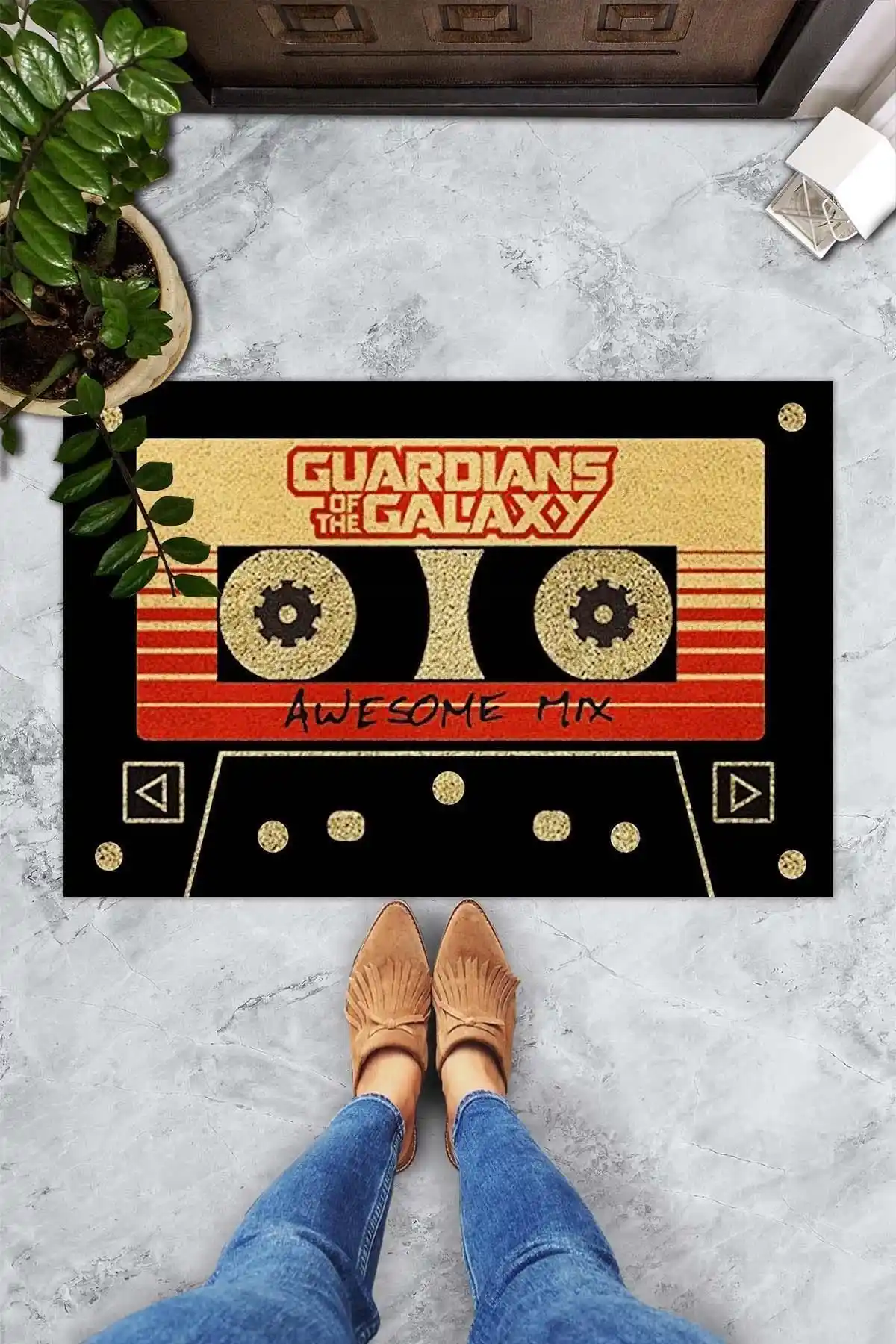 Evsebu Kaset Dekoratif Kapı Önü Paspası: Modern ve Şık Giriş Dekorasyonu İçin Uygun