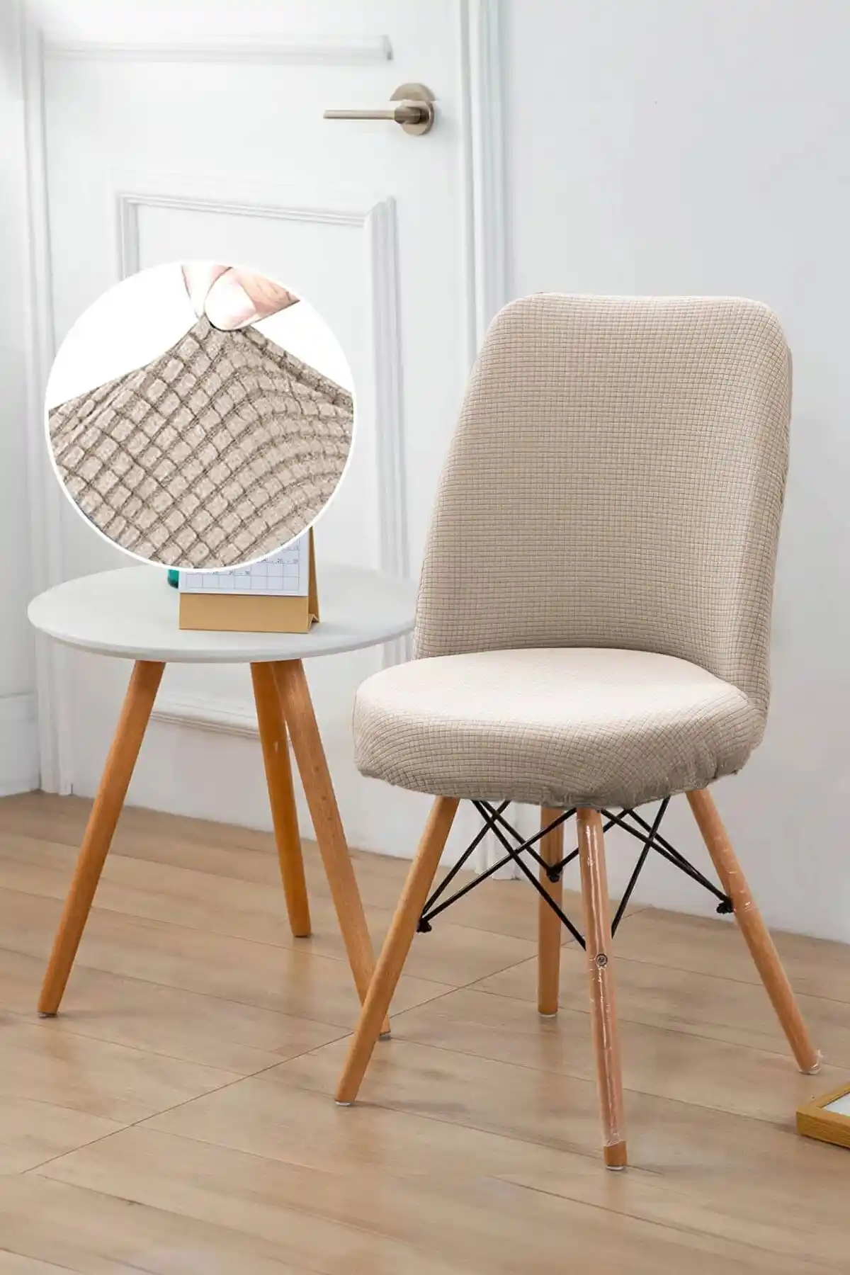 Faiend Yıkanabilir Streç Lastikli Oval Sandalye Kılıfı Modern ve Şık Tasarım