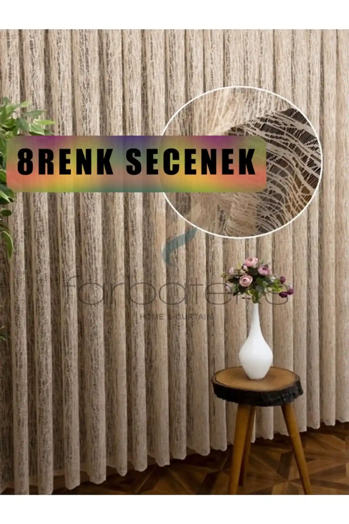 Farbateks Vizon Bej 2 Kat Pileli Tül Perde: Modern ve Dayanıklı Ev Dekorasyonu Ürünü