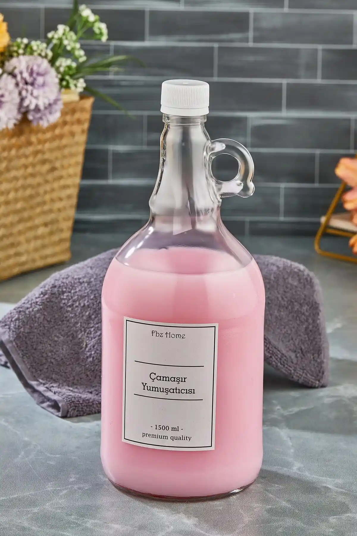 FBZhome 1500 ml Cam Şişe Modern Tasarım ve Fonksiyonellik ile Ev Dekorunu Tamamlar