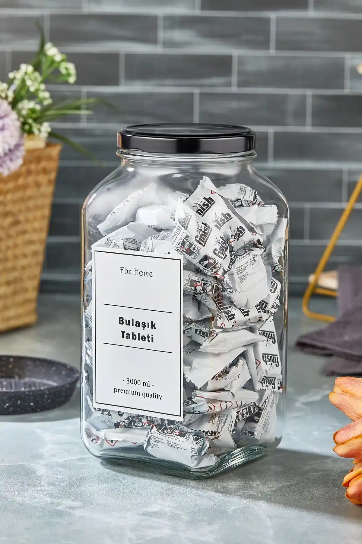 FBZhome Deterjan Tableti Kavanozu: Şık ve Dayanıklı Saklama Çözümü
