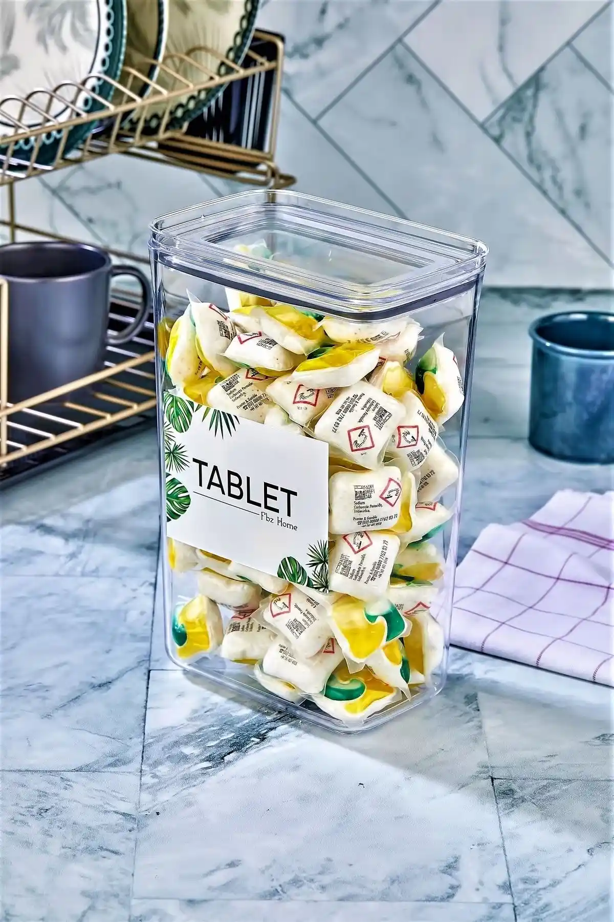 FBZhome ve KATE HOME Dekoratif Mika Bulaşık Makinesi Tableti Saklama Kabı Karşılaştırması