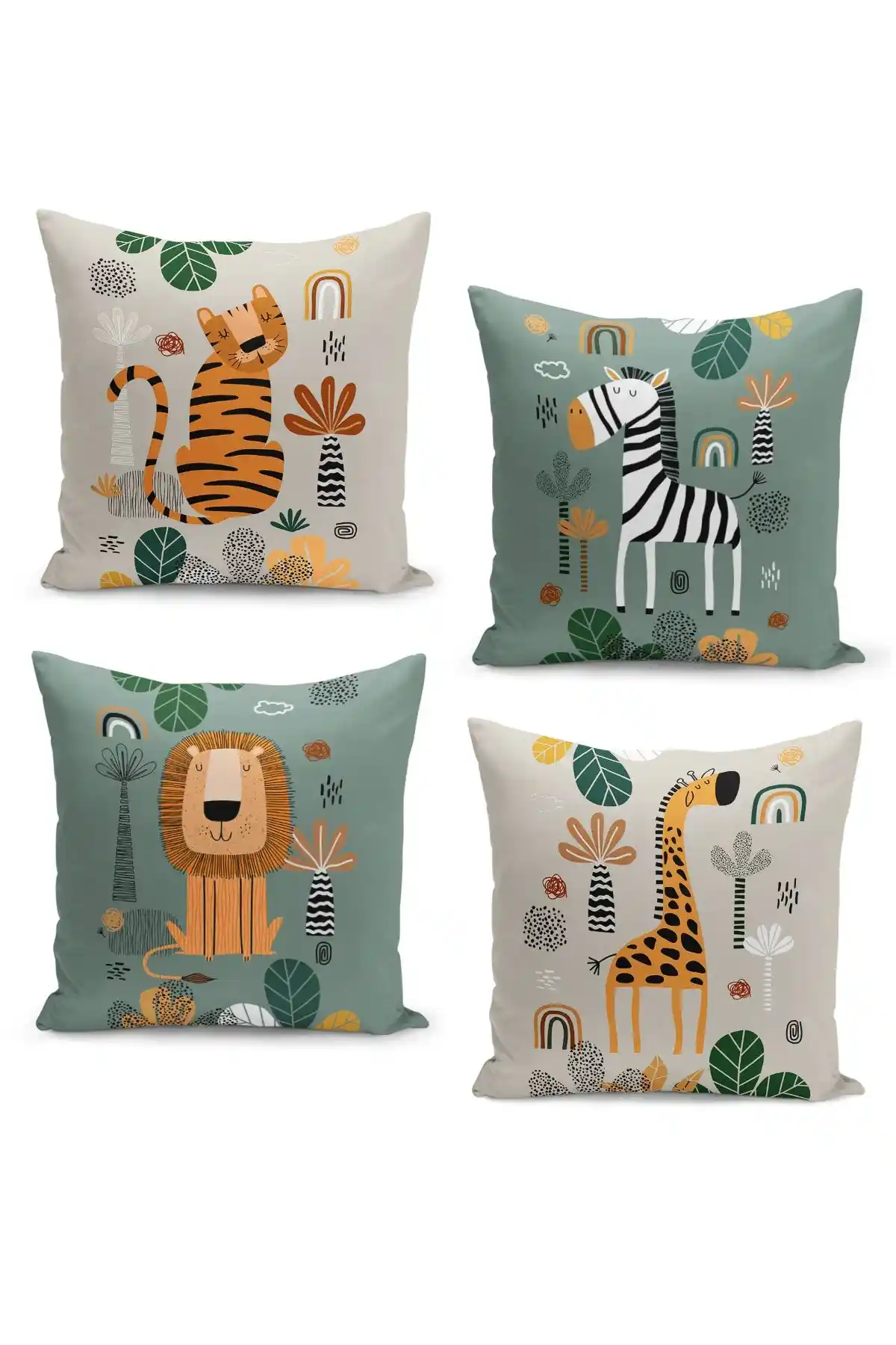 Filamente 4'lü Kırlent Kılıf Seti Çocuk ve Bebek Odaları İçin Renkli ve Dayanıklı Tasarım