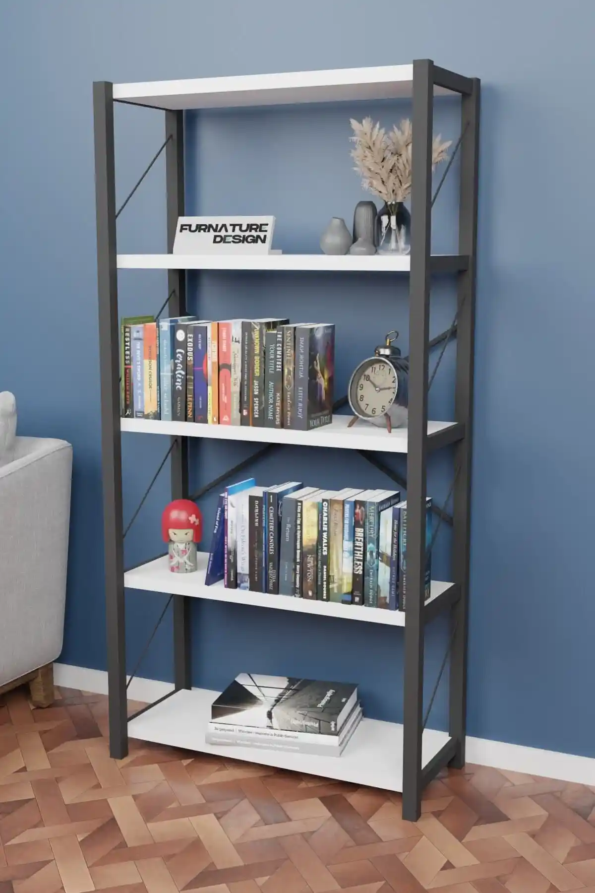 FurnatureDesign Metal Kitaplık: Modern ve Şık Tasarımıyla Çok Yönlü Depolama Çözümü