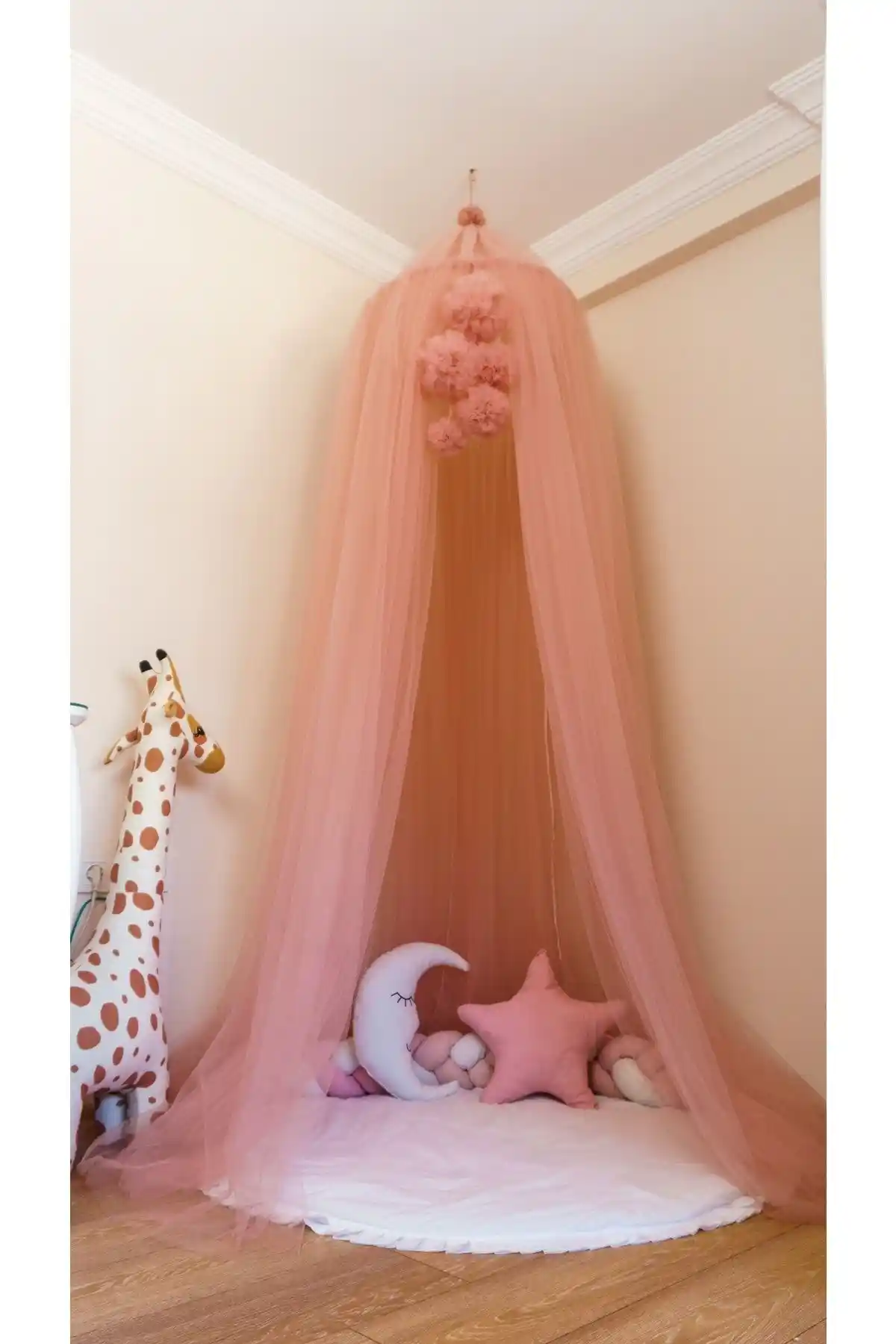 G&G Baby Lüks Tavandan Asmalı Pembe Ponponlu Beşik Cibinlik Detaylı İnceleme ve Kullanım Rehberi