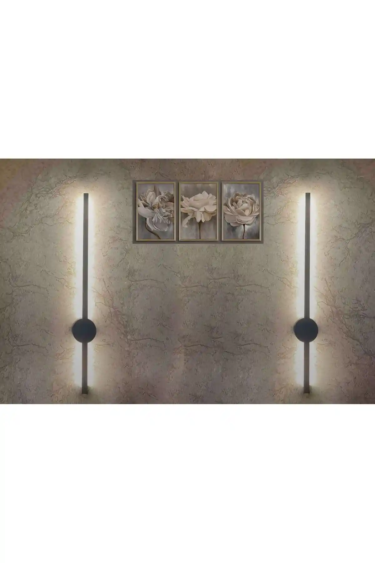 Gaziantep Yumato Siyah Ledli Pilli Aplik Modern İç Mekan Aydınlatması 70cm