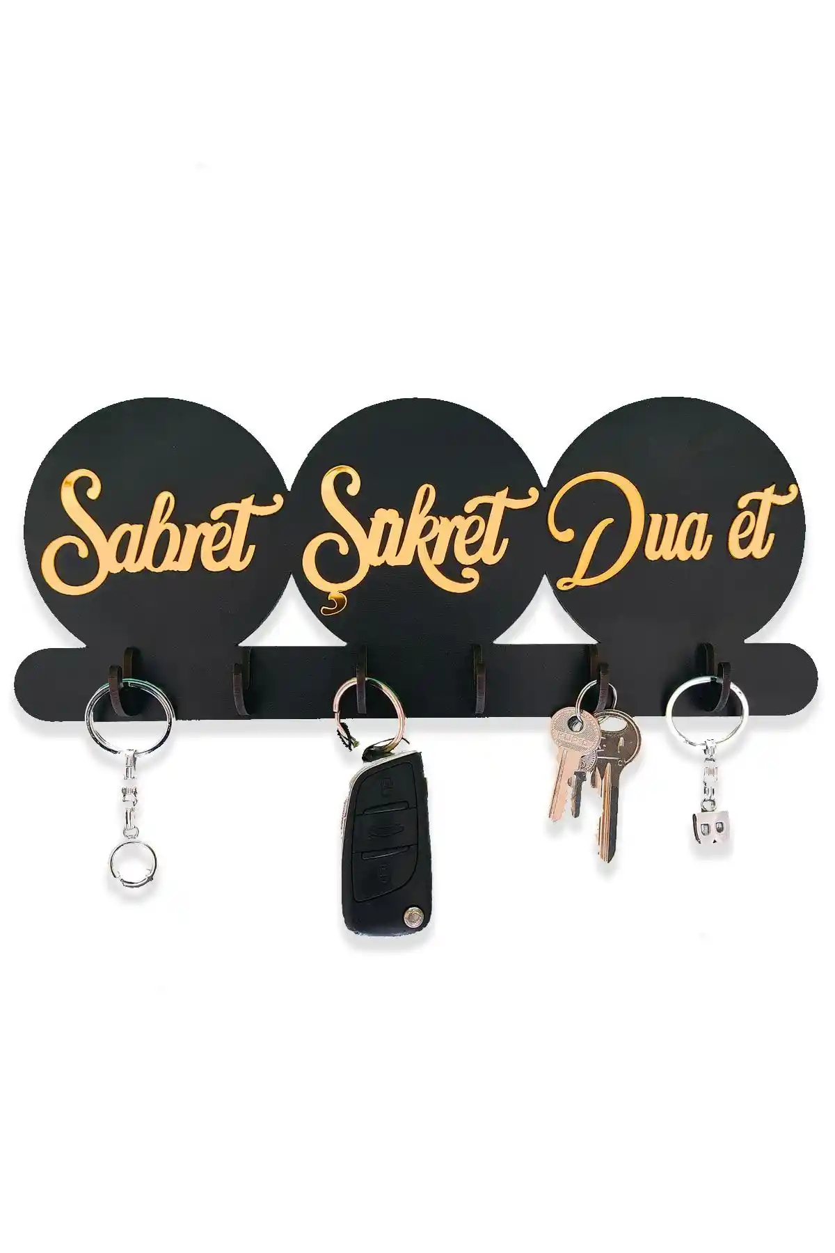 GEEG Sabret Şükret Dua Et Dekoratif Anahtar Askısı Modern ve Fonksiyonel Tasarım