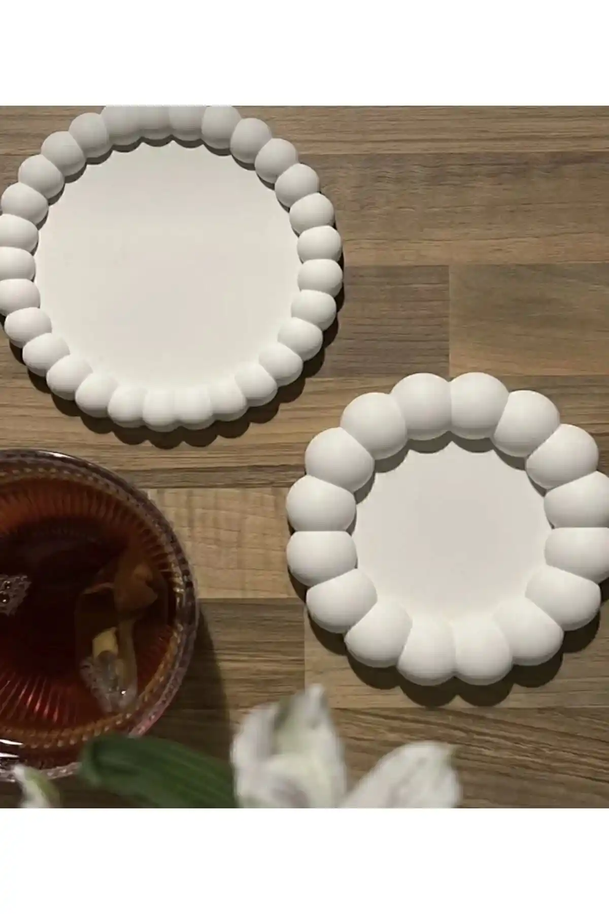 Genel Markalar 2'li Dekoratif Beton Tabak ve Bardak Altlığı Seti Şık ve Dayanıklı Tasarım