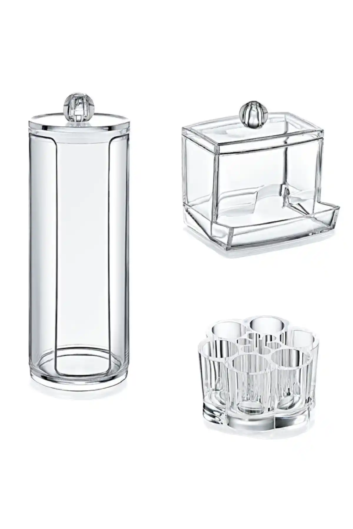 Genel Markalar 3'lü Makyaj Düzenleyici Seti: Şık ve Dayanıklı Organizasyon Çözümü