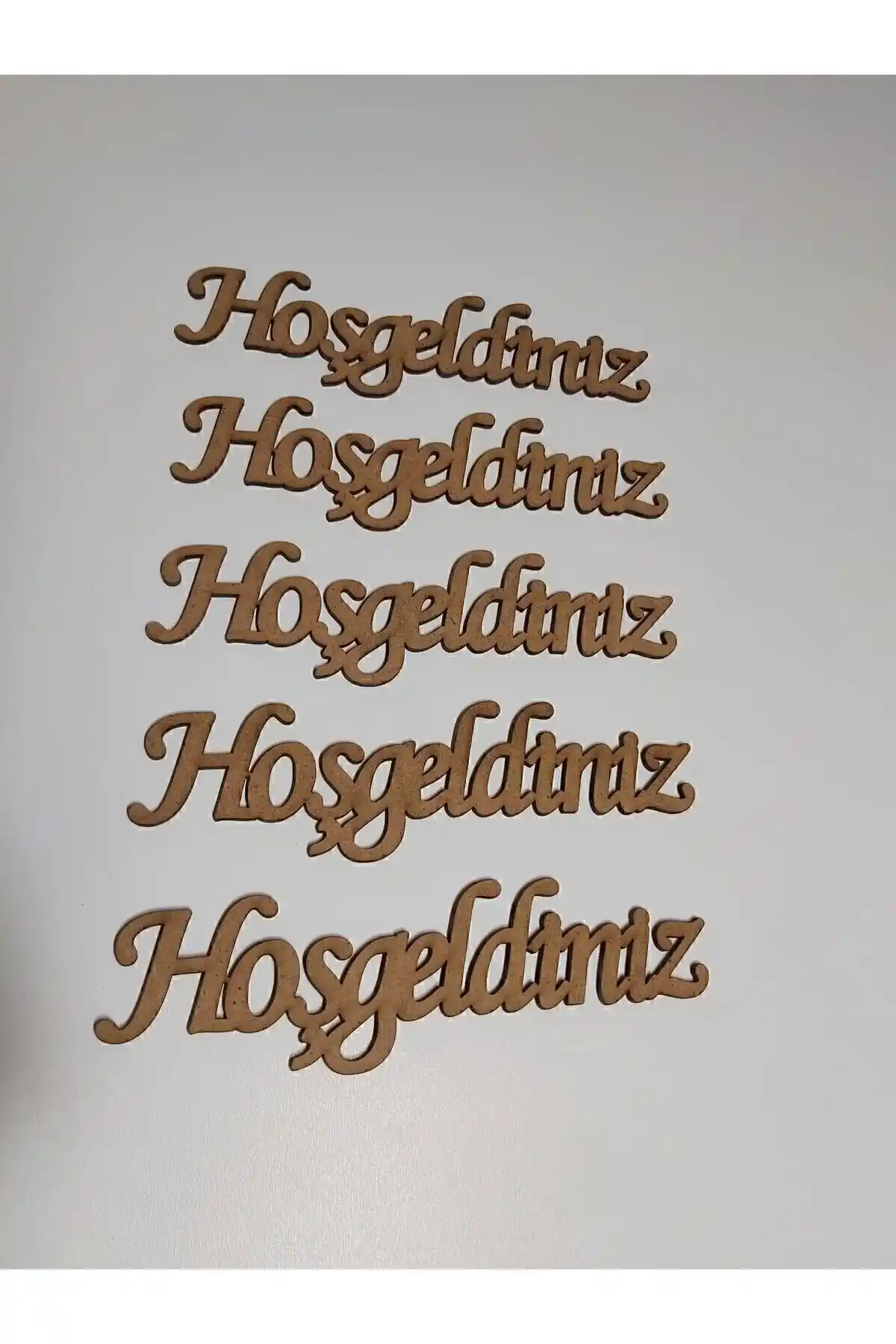 Genel Markalar 5'li Ahşap Hoşgeldiniz Yazısı Seti 20x4 cm MDF Dekoratif Ürünler