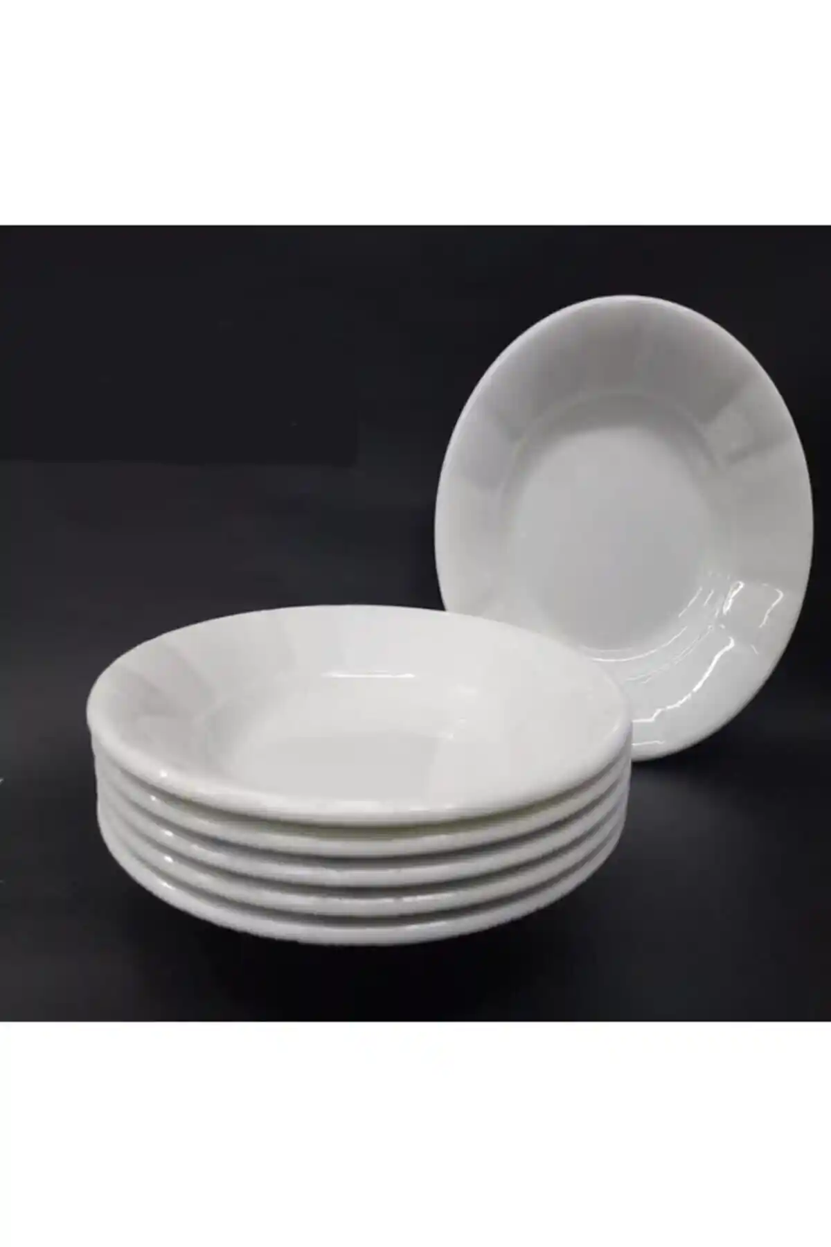 Genel Markalar 6 Adet Beyaz Melamin Çukur Yemek Tabağı Ekonomik ve Dayanıklı Çözüm