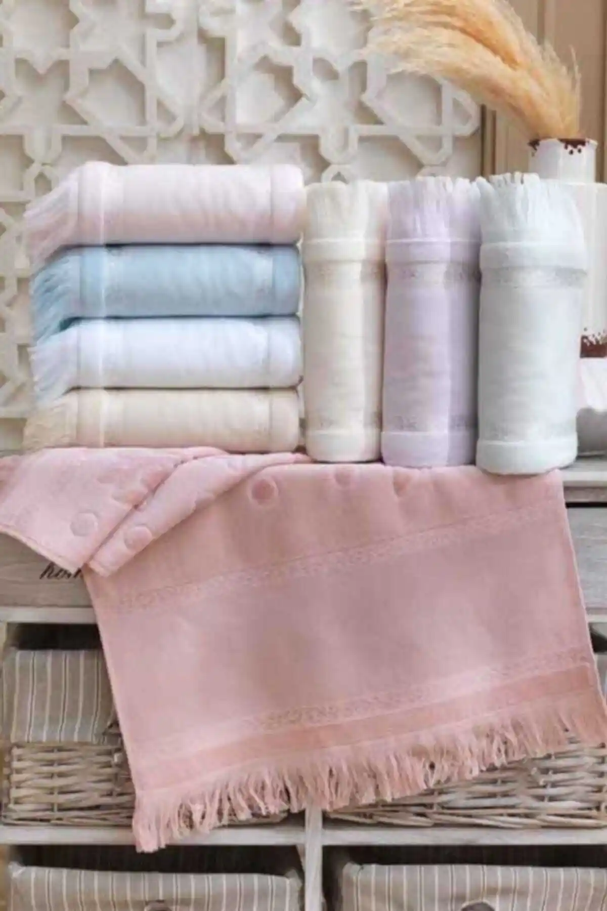 Genel Markalar 6'lı 30x50 cm Kadife Etamin Jakarlı Saçaklı Asorti Seti