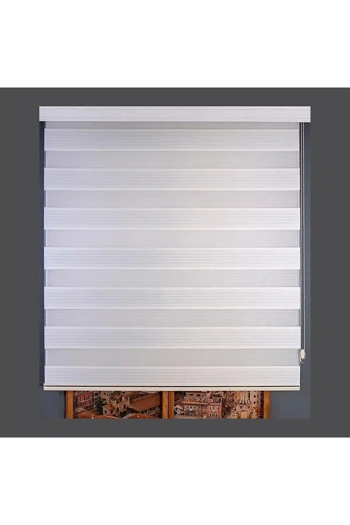 Genel Markalar Beyaz Geniş Plise Zebra Kalın Stor Perde Modern ve Fonksiyonel Tasarım