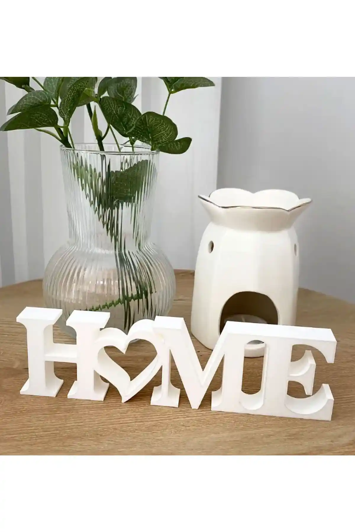 Genel Markalar Home Yazılı Dekoratif Biblo Beyaz 20 Cm Modern ve Şık Masaüstü Dekorasyonu