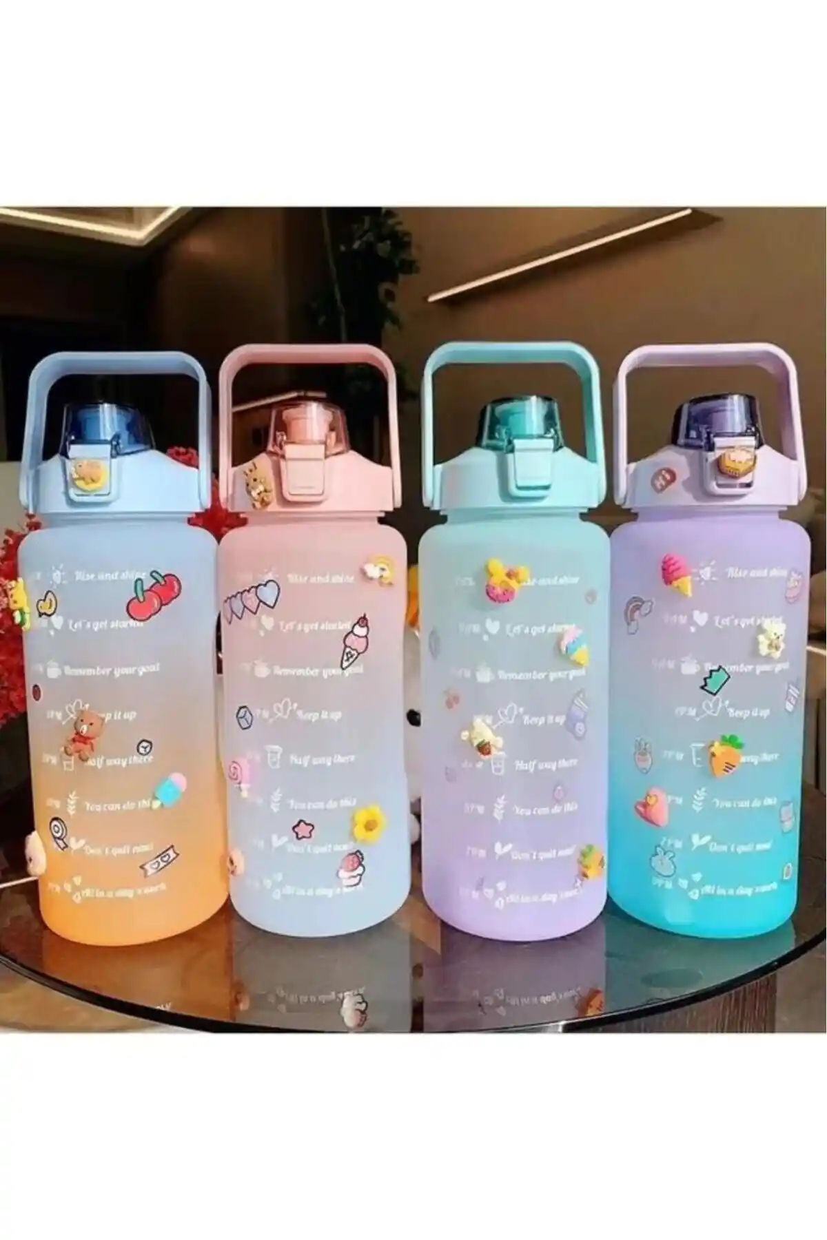 Genel Markalar Motivasyonel Su Matarası 2 Litre Şık Tasarımıyla Sağlıklı Yaşamı Destekler