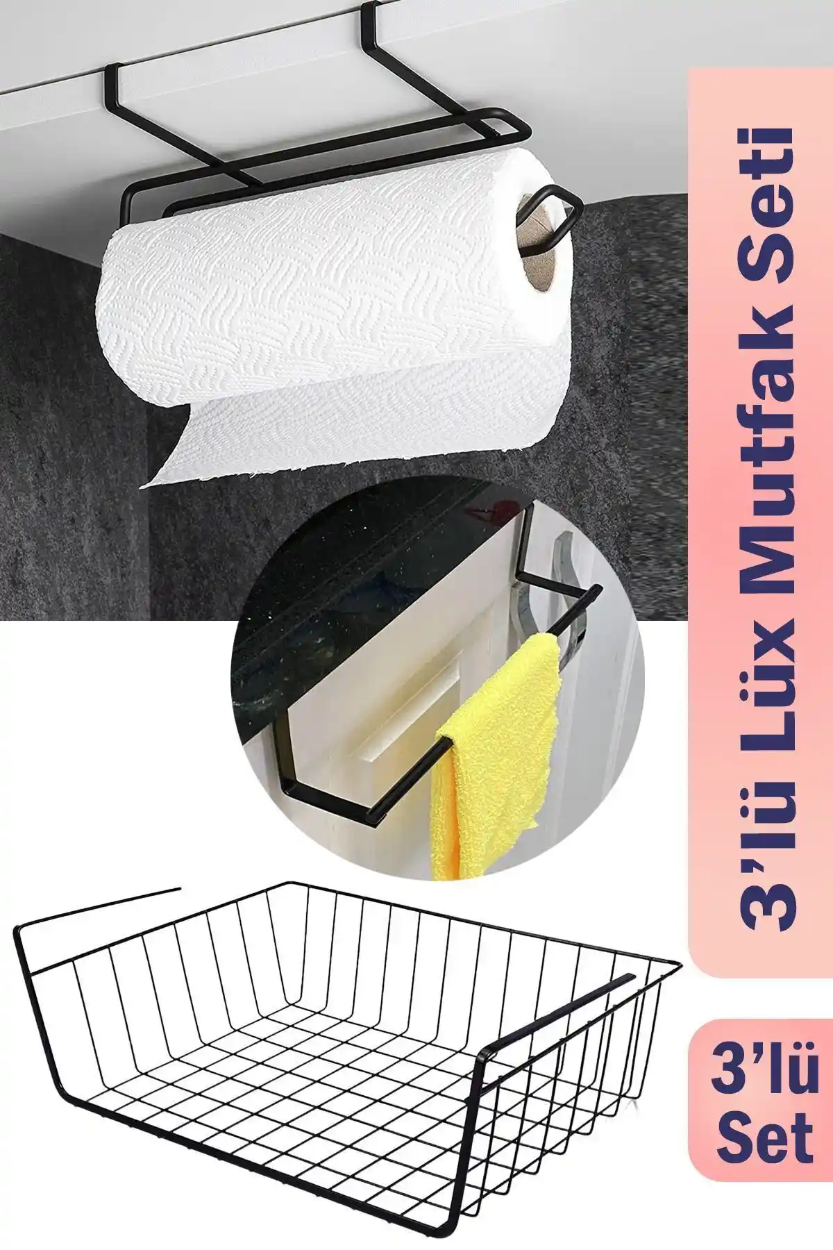 Genel Markalar Paslanmaz Metal 3'lü Lüx Mutfak Seti ile Modern ve Fonksiyonel Dekorasyon