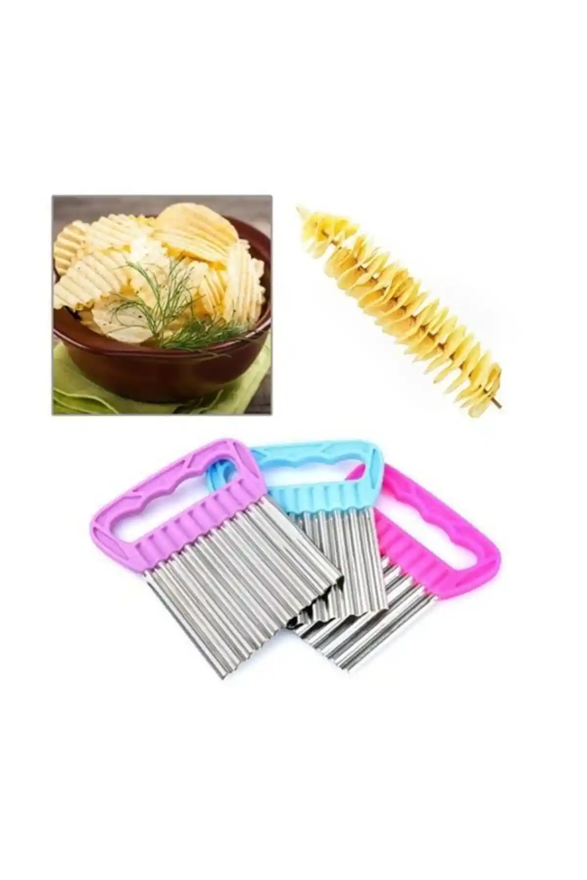 Genel Markalar Pratik Patates, Meyve ve Sebze Doğrama Bıçağı ile Mutfakta Zaman Tasarrufu Sağlayın